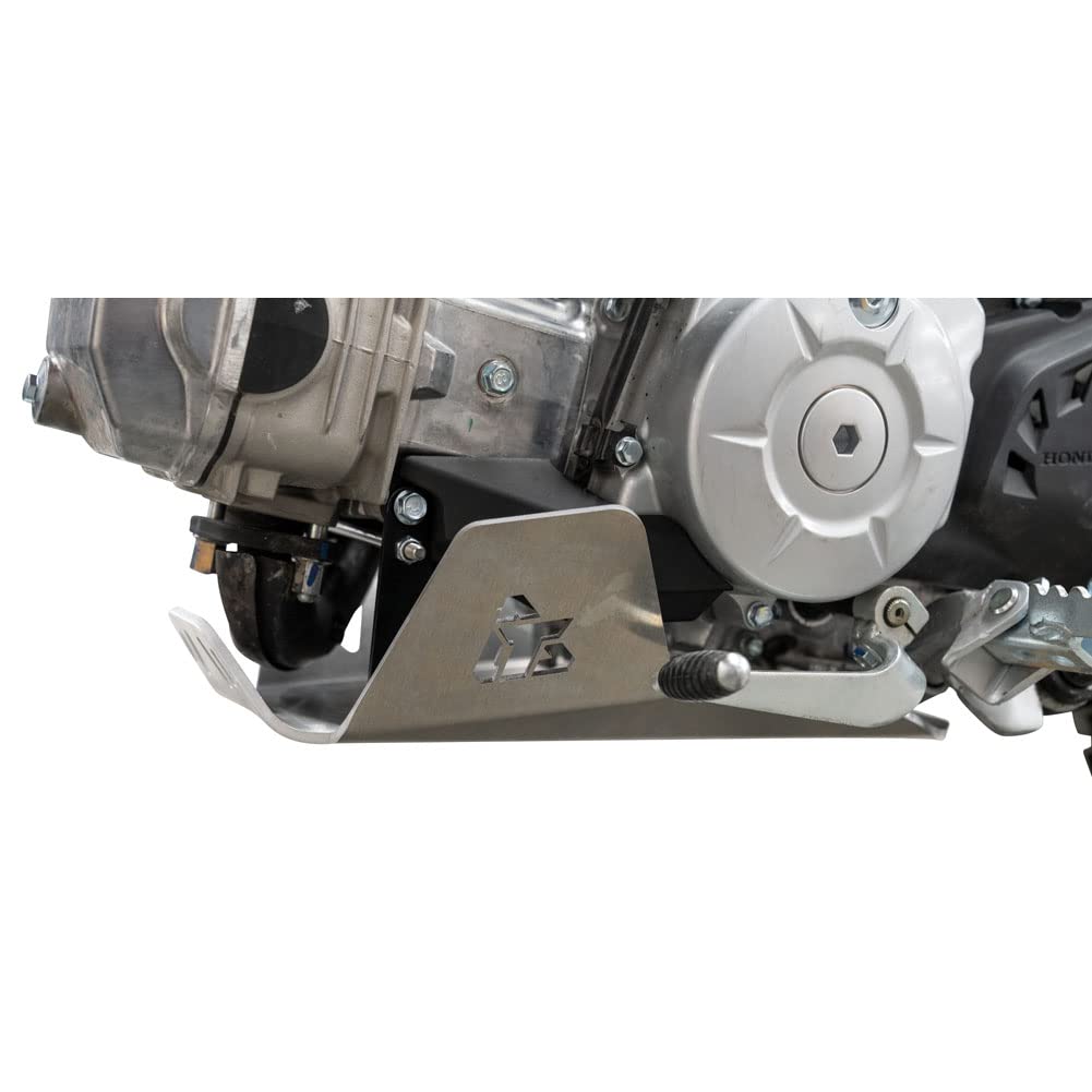 Tusk Aluminum Skid Plate for Honda CRF110F (2019-2025) | Heavy-Duty Underbody Protection | Silver Finish | Perfect for Off-Road & Trail Riding