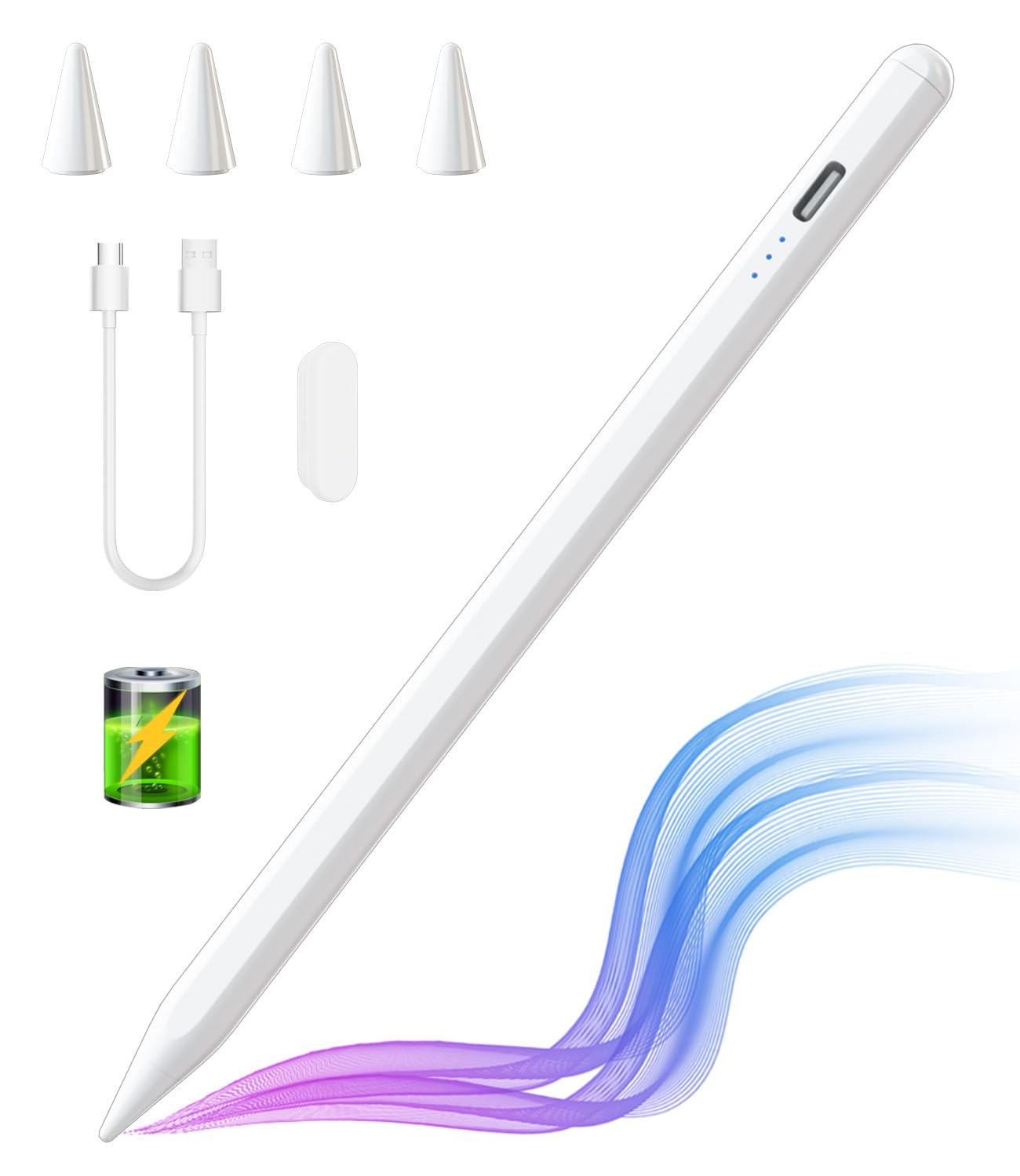 Apple Pencil Stylus for iPad (2018-2023) - Compatible with iPad 9th/10th Gen, iPad Pro 11/12.9