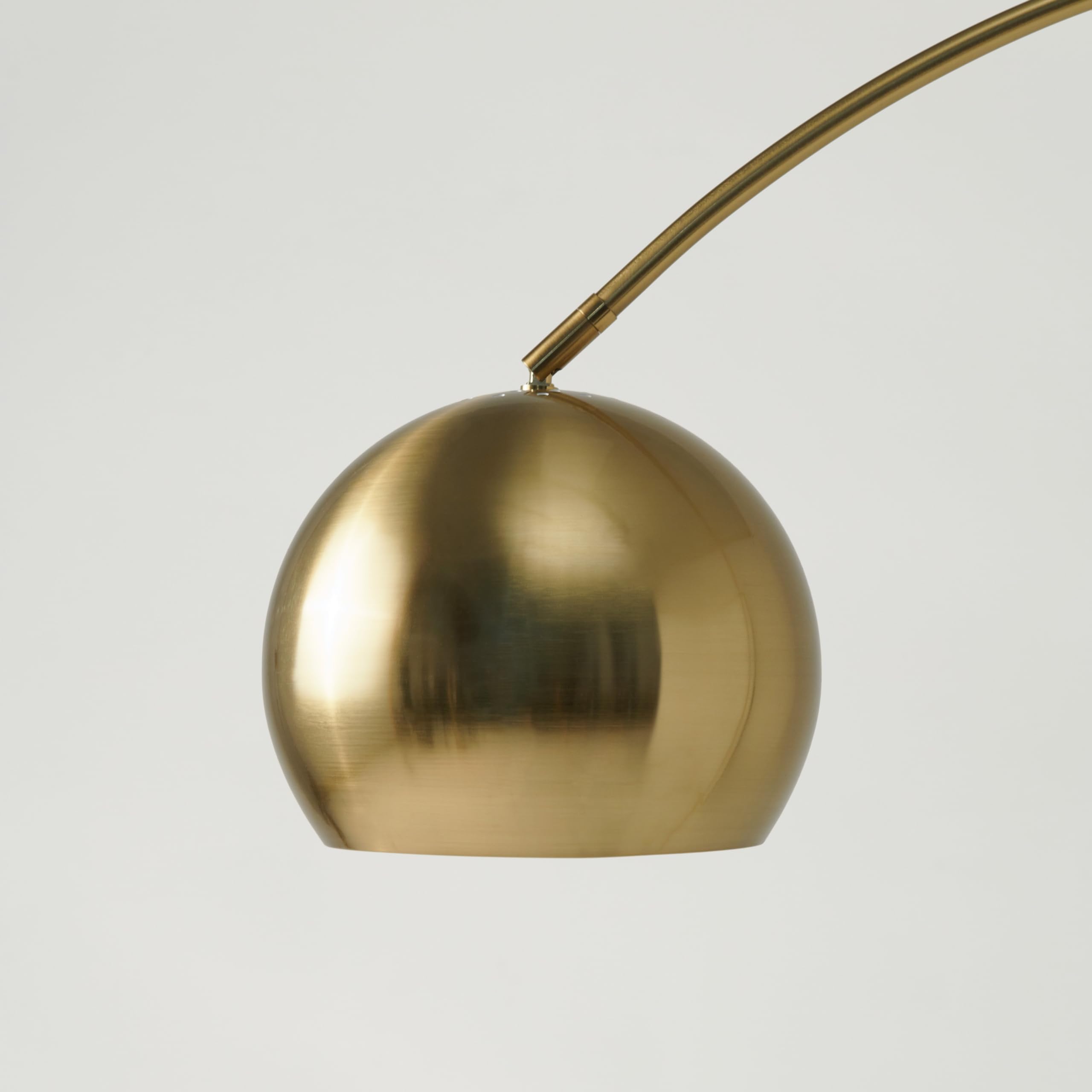 Brightech Olivia Arc Floor Lamp - Modern LED Standing Lamp for Living Room, Bedroom & Office - Adjustable Tall Lamp with Brass/Gold Finish - Perfect for Reading, Working & Home Decor
