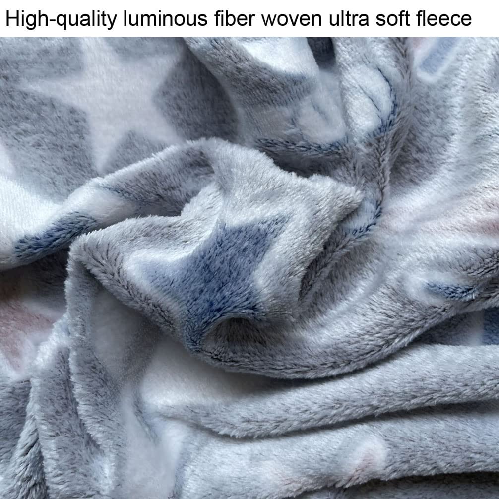 Funlife 4 Season Anti-Kicking Ultra Soft Fleece Stroller Blanket for Babies & Toddlers - Adjustable Height for Temperature Control, Breathable & Lightweight Glow-in-The-Dark Nursery Bedding (30