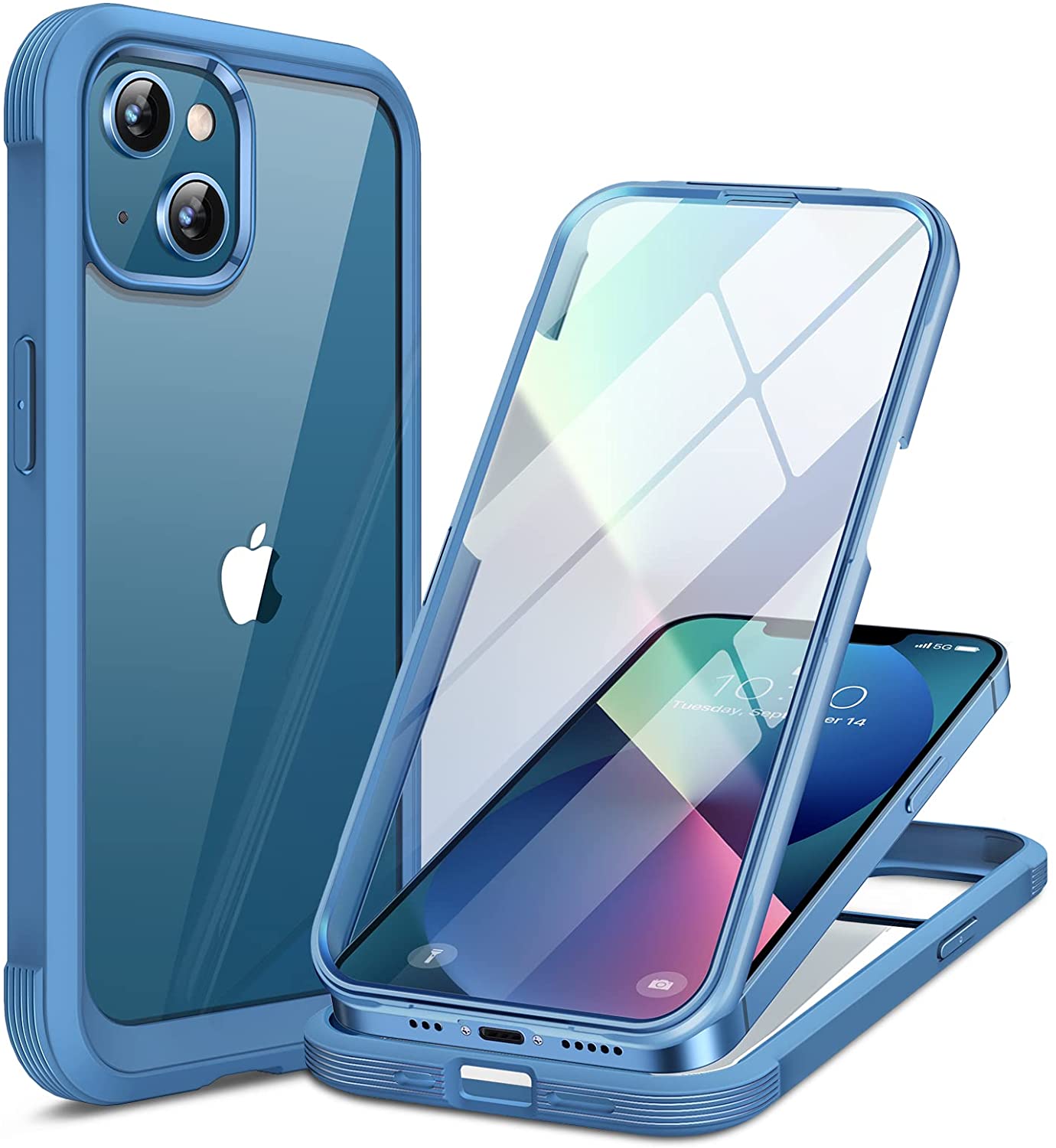 Premium iPhone 13 Mini Case 5.4 Inch - Ultra Thin Full Body Tempered Glass Clear Protective Cover with Shock Absorption (Black) | Perfect for Everyday Use, Travel & Outdoor Activities
