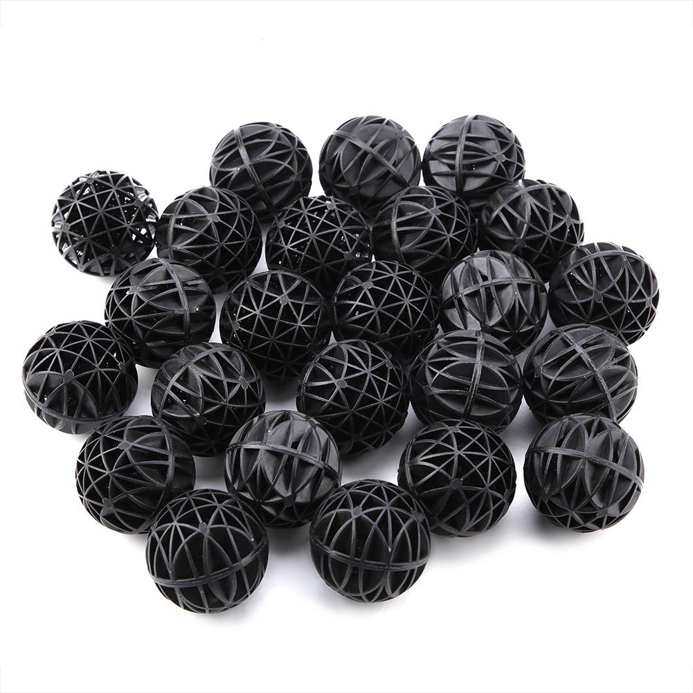 50Pcs Bio Ball Filter Media - Porous Water Filter Material with Cotton for Pond, Fish Tank, Aquarium & Fountain - Improve Water Quality for Healthy Fish & Aquatic Plants