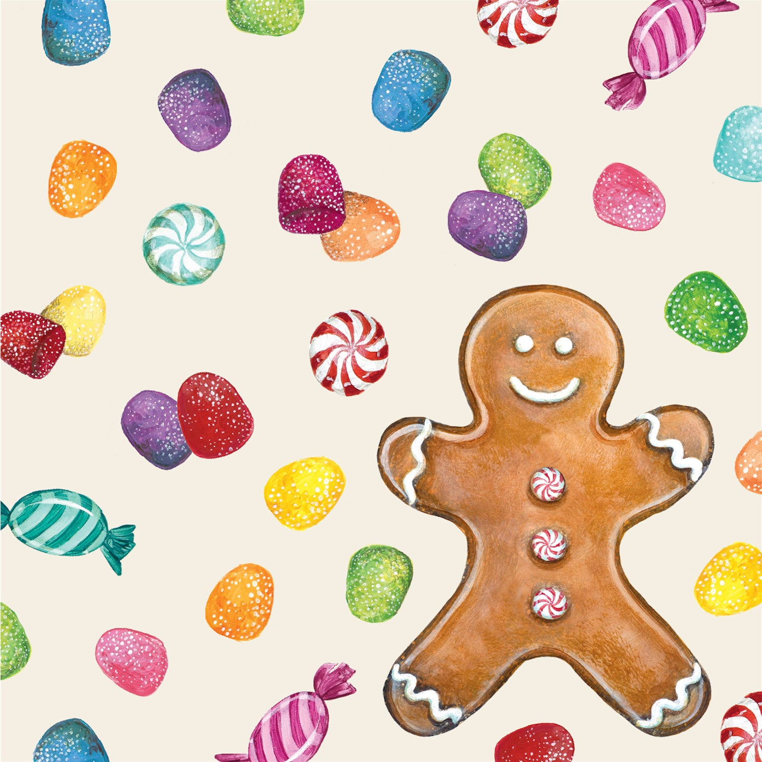 Festive Gingerbread Man Cocktail Napkins - 50 Pack Holiday Party Decorations for Christmas, New Year & Winter Celebrations - Perfect for Drinks, Appetizers & Desserts