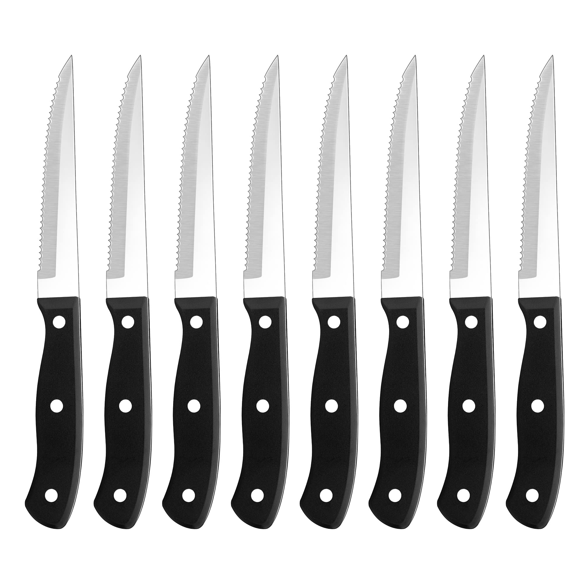 LIANYU 12-Piece Steak Knife Set - Premium Stainless Steel Serrated Edge Knives for Kitchen, Camping & Restaurant Use | Dishwasher Safe | Perfect for Grilling, BBQ Parties & Fine Dining