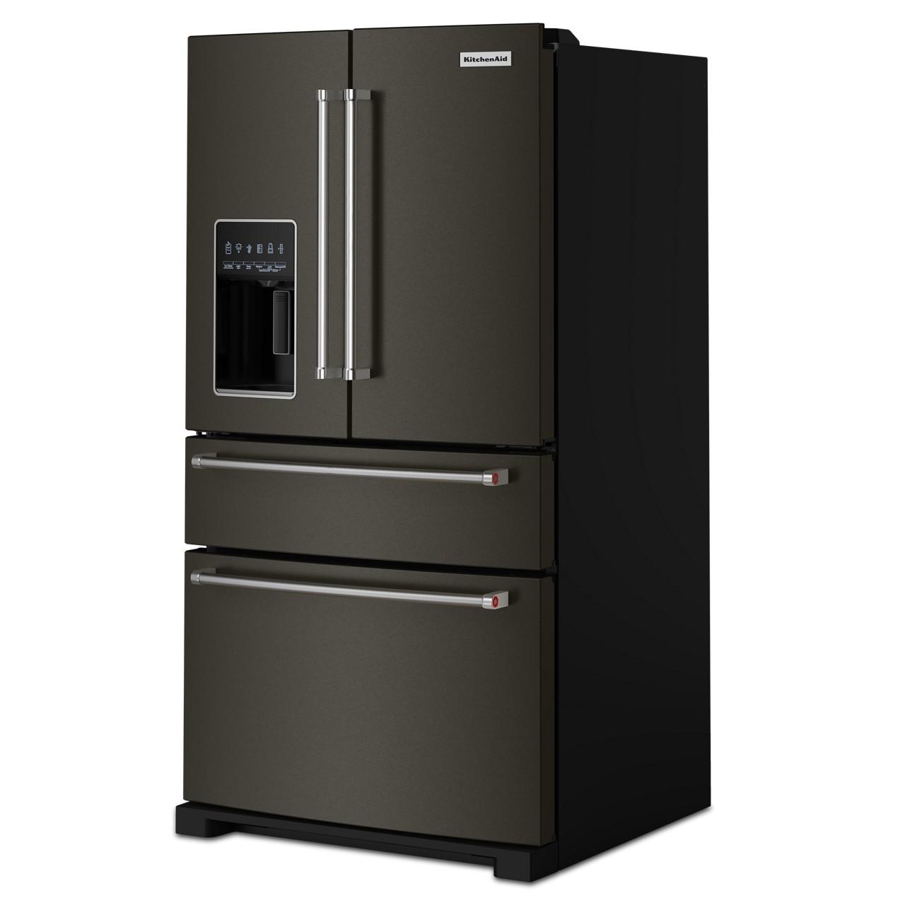 KitchenAid 36 Inch French Door Refrigerator with External Water and Ice Dispenser - KRMF536RBS | Large Capacity Stainless Steel Fridge for Modern Kitchen | Perfect for Family Homes & Entertaining