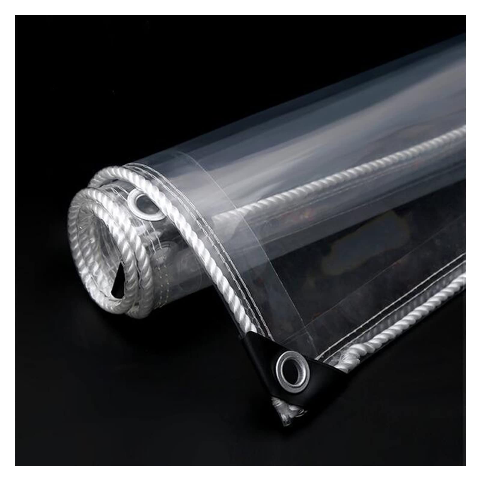 Heavy Duty Clear Vinyl Tarps with Grommets - 450g/m² Waterproof Transparent Tarp for Outdoor Use (5x8ft) - Perfect for Patio Covers, Greenhouse Enclosures & Camping Protection