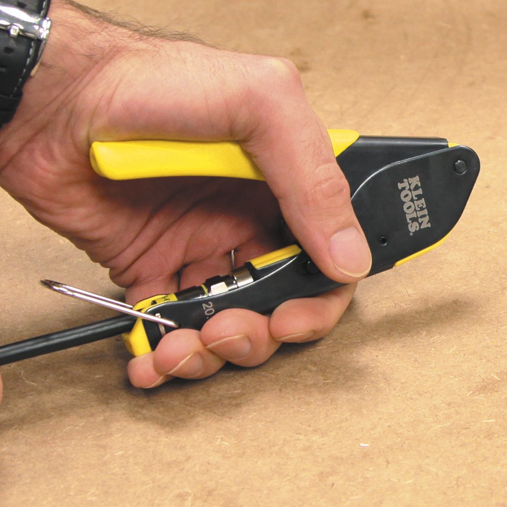 Klein Tools Ethernet Cable Tester & Crimper Kit - Professional Coaxial Cable Installation Tool Set for Network Technicians | Perfect for Home & Office Networking Setup