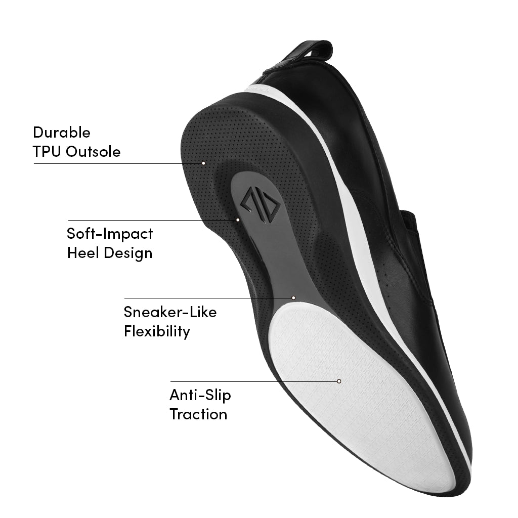 Slip On Sneakers for Men & Women - Comfortable Onyx Black Casual Shoes for Walking, Running & Daily Wear