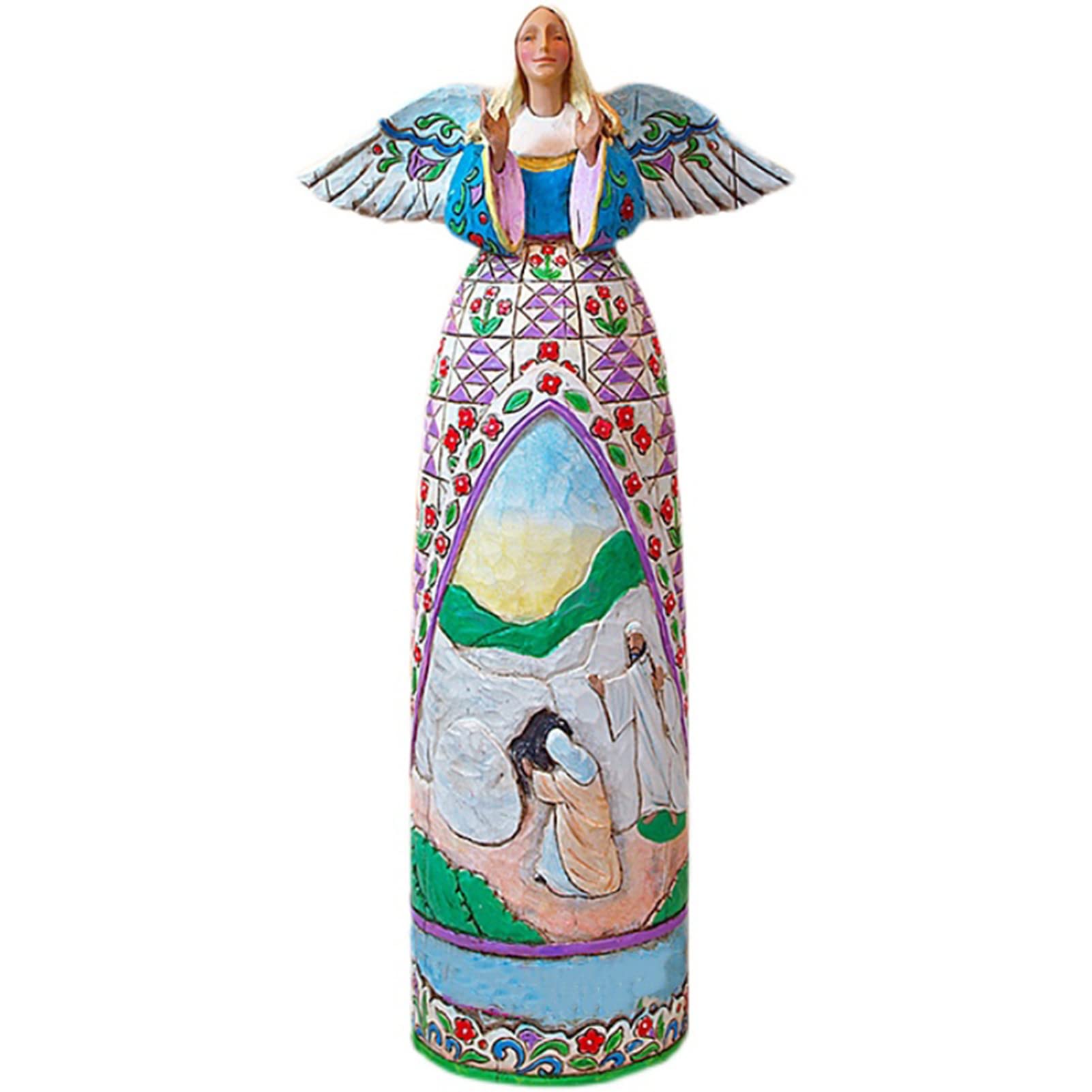 Antique Christian Angel Statue - Hand-Painted Resin Religious Sculpture for Home Decor, Church Altar & Believer Gifts | Desktop Decoration, Spiritual Ornament & Wedding Ceremony Décor