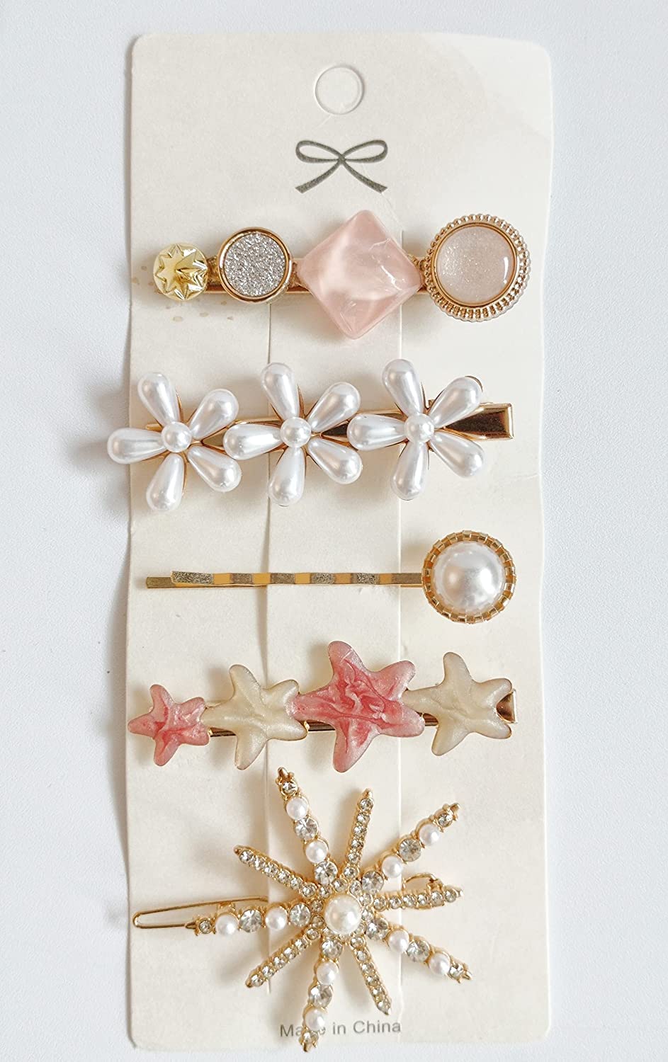 Korean Style Pearl Metal Hair Clips for Women & Girls - 5+2 Free Plastic Pearl Barrettes Hairpins (Pink) | Perfect for Weddings, Parties & Everyday Styling