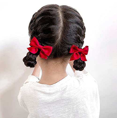 Burgundy Bow Hair Clips for Women & Girls - Party Hair Accessories for Holidays & Events