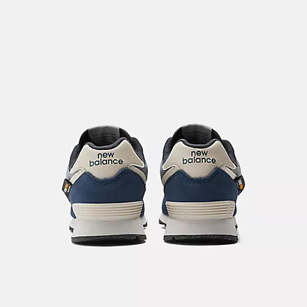 New Balance Kids 574 Hook & Loop Sneakers - Navy/Grey - Comfortable & Durable for School, Play & Everyday Wear