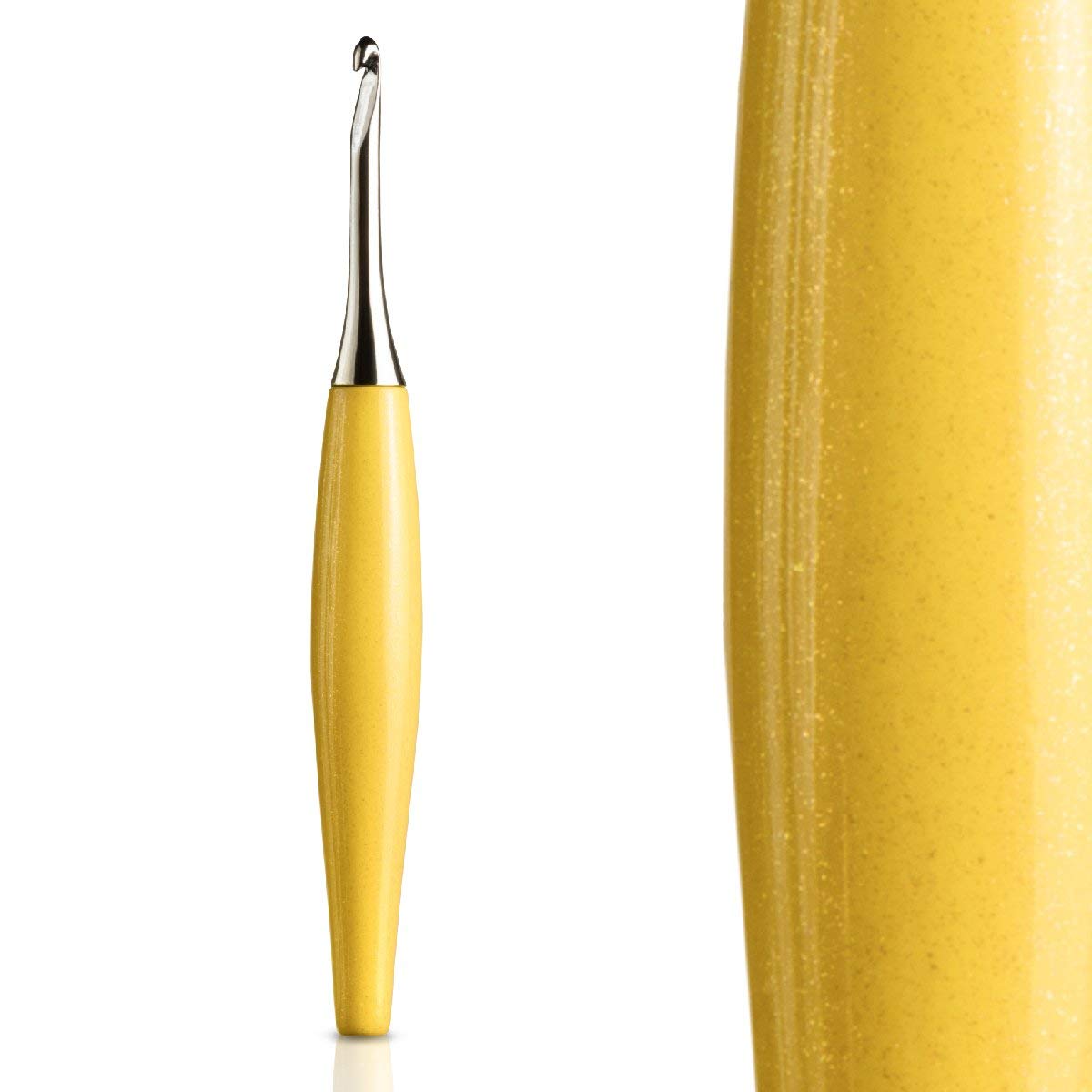 FURLS Odyssey Yellow Crochet Hook 6 Inch (4.50 mm/G+) - Ergonomic Crochet Needle for Comfortable Knitting, Perfect for Yarn Crafts, Amigurumi, and DIY Projects
