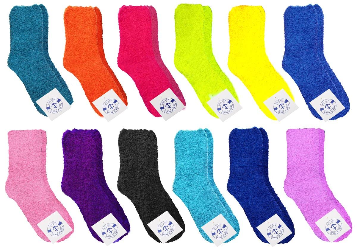 Warm Fuzzy Socks for Women - 12 Pairs Cozy Winter Socks | Home & Office Comfort