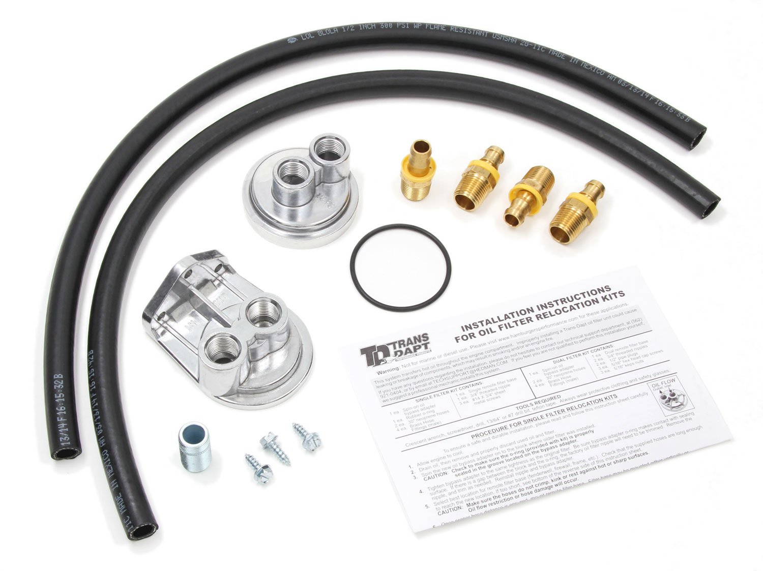 Trans-Dapt 1127 Universal Oil Filter Relocation Kit - Easy Installation for Improved Engine Access - Perfect for Off-Road Vehicles, Classic Cars & Performance Upgrades