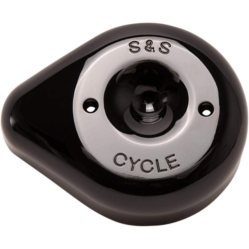 S And S Cycle 170-0531 Stealth Air Cleaner Covers - Teardrop Design Gloss Black Finish for Harley Davidson Motorcycles - Perfect for Custom Bike Builds and Performance Upgrades