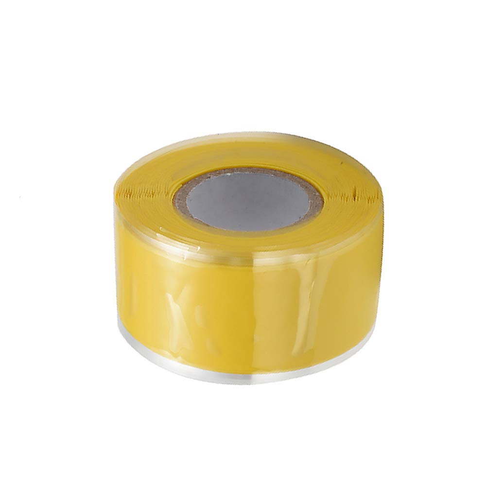 Self-Fusing Silicone Tape - Waterproof, Stretchable Electrical & Plumbing Repair Tape (2.5cm x 300cm, Yellow) - Ideal for Pipe Leaks, Wire Insulation & Emergency Fixes