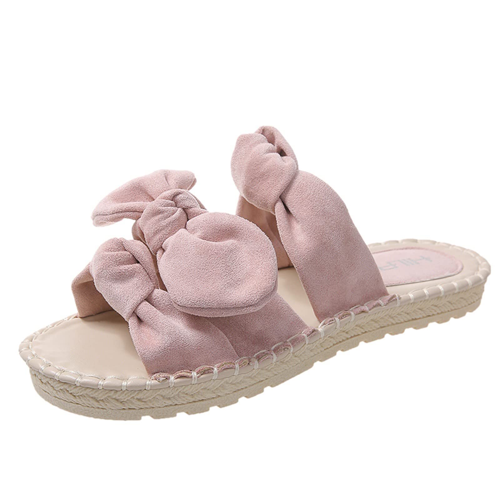 Women's Suede Bow Flat Slide Sandals - Comfortable Summer Slippers for Casual Wear | Perfect for Beach, Home, and Outdoor Relaxation