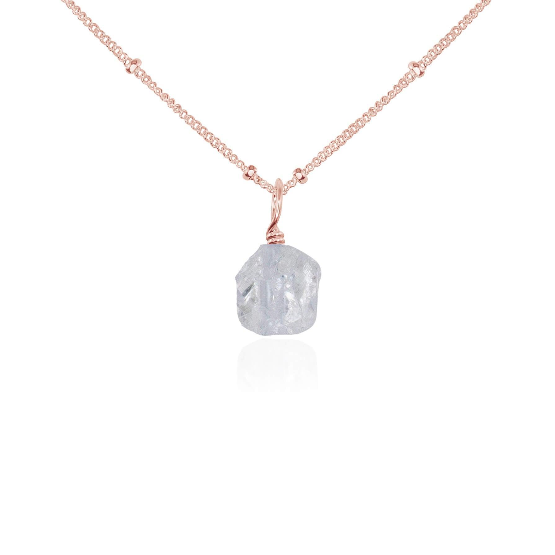 Natural Raw Crystal Quartz Pendant Necklace - Healing Stone Jewelry for Women, Men | Spiritual Protection, Energy Cleansing | Perfect for Meditation, Yoga & Everyday Wear