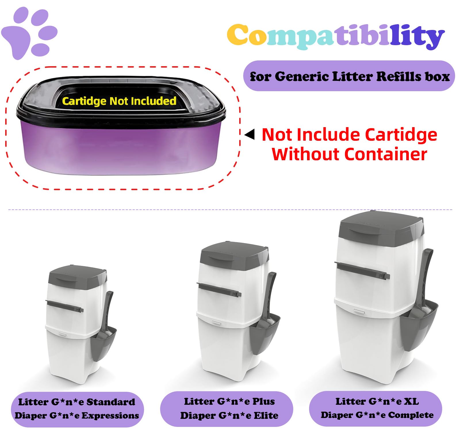 10 Pack Scented Cat Litter Refill Bags - Universal Fit for Standard & Plus Disposal Cartridges (Cartridge Not Included) | Odor Control Waste Solution for Litter Boxes & Pet Areas