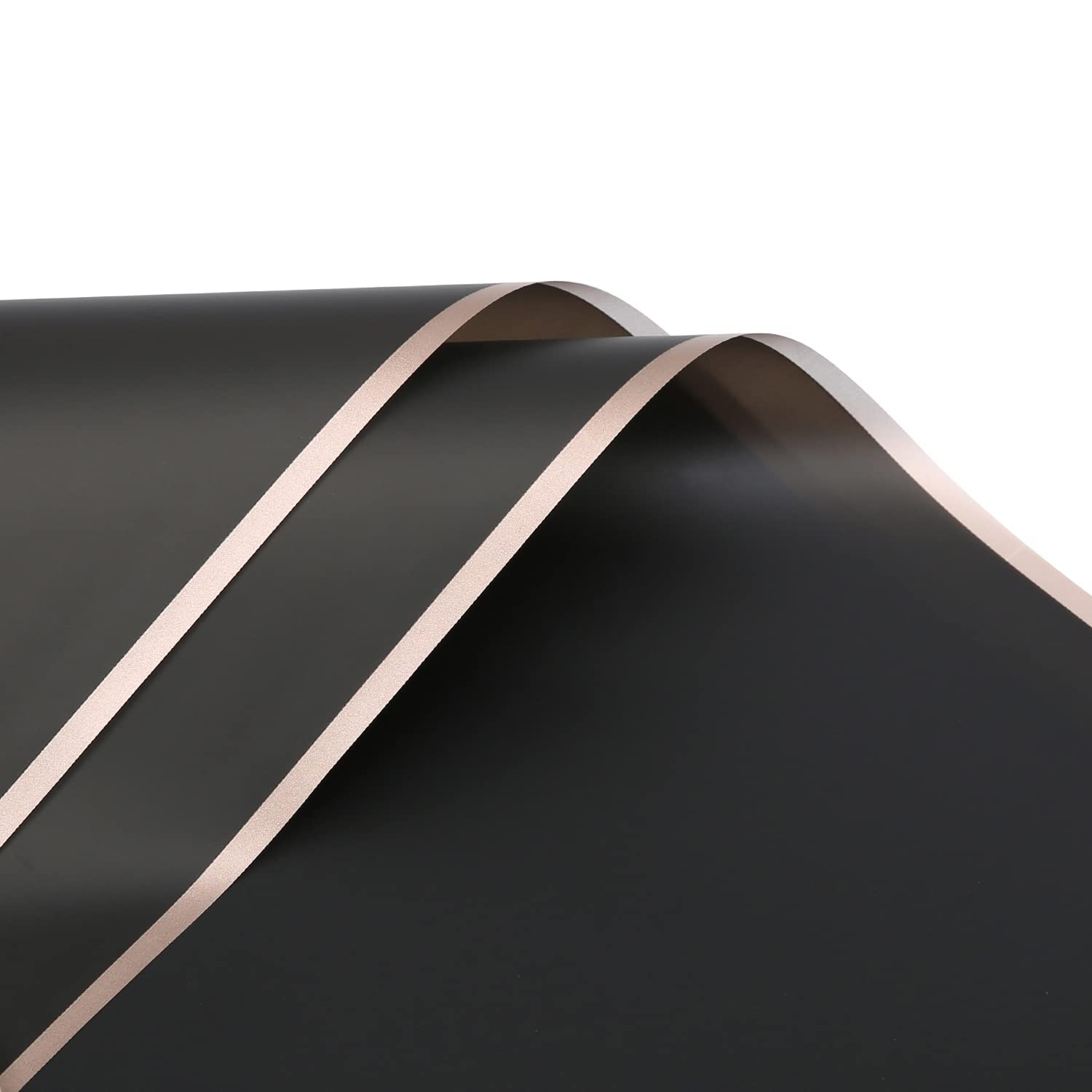 Frosted Gold Wrapping Paper - 20 Sheets 22.4x22.4 Inches, Semi-Transparent Waterproof Plastic for DIY Flower Packaging, Gift Wrapping & Craft Supplies (Black) - Perfect for Birthday, Wedding & Holiday Presents
