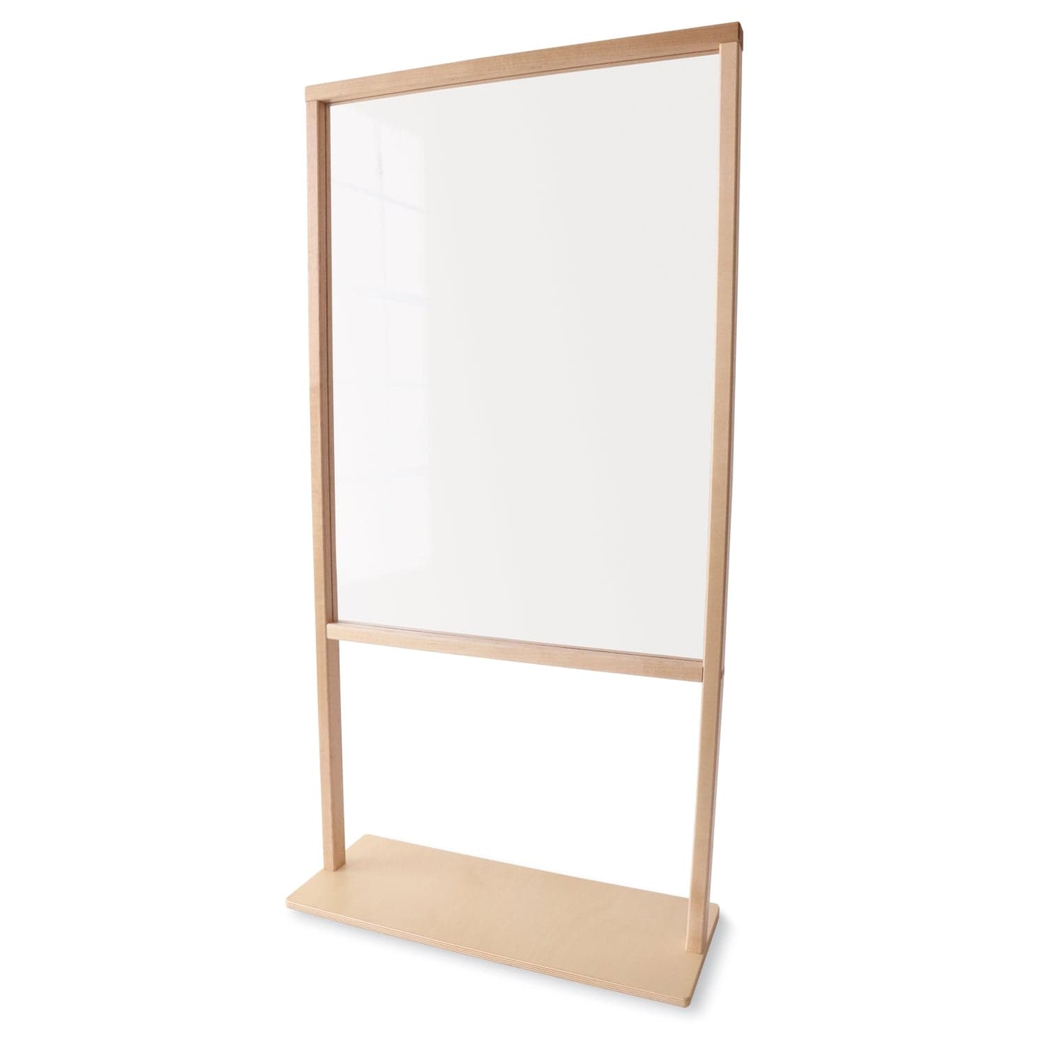 Clear Acrylic Floor Standing Partition - 25W Transparent Room Divider for Office, Restaurant & Home Privacy - Shatterproof & Easy to Clean