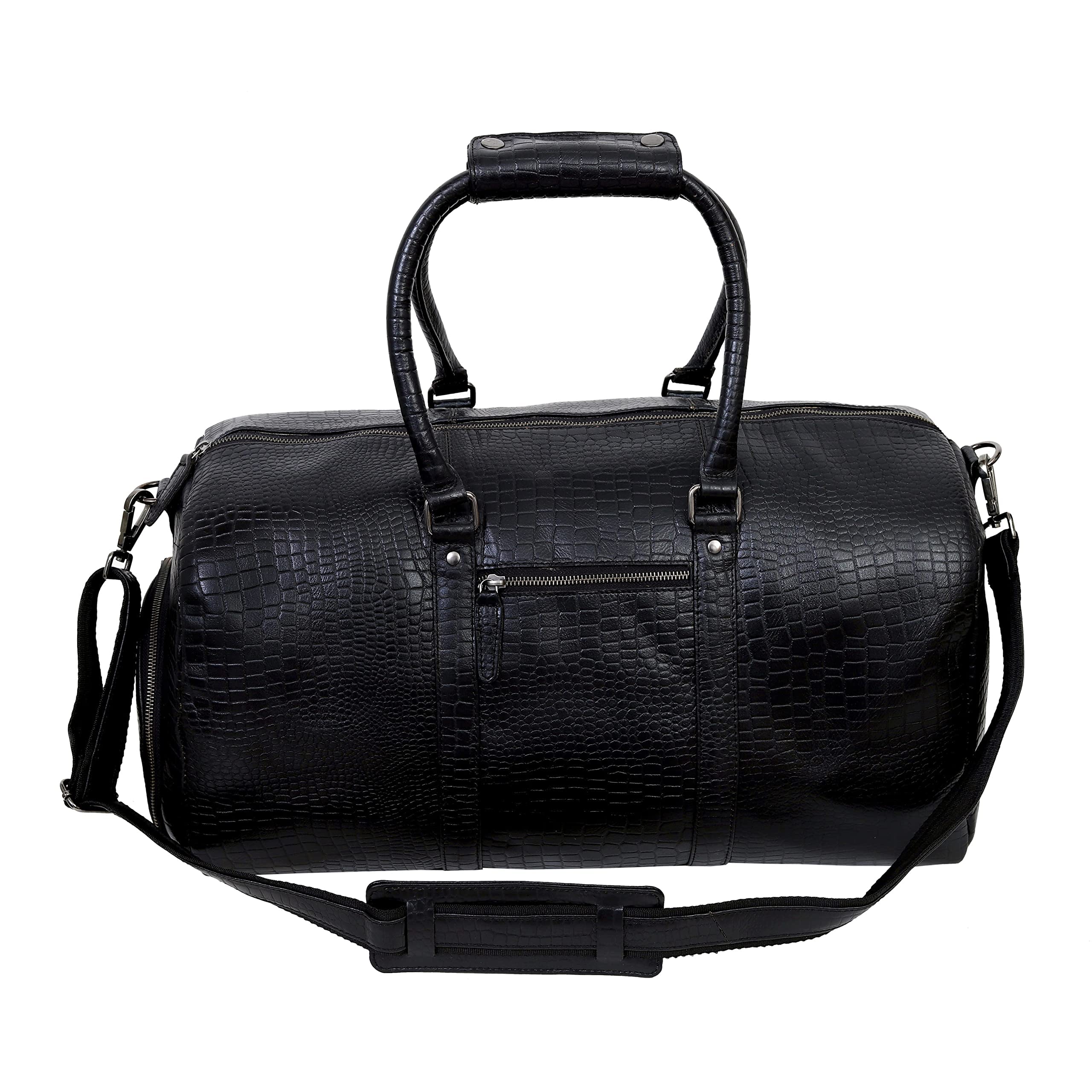 Premium Genuine Leather Duffel Bag for Men - Waterproof Travel Gym Bag, Spacious Carry-On Overnight Weekender with Shoulder Strap - Perfect for Business Trips, Gym, Sports & Weekend Getaways