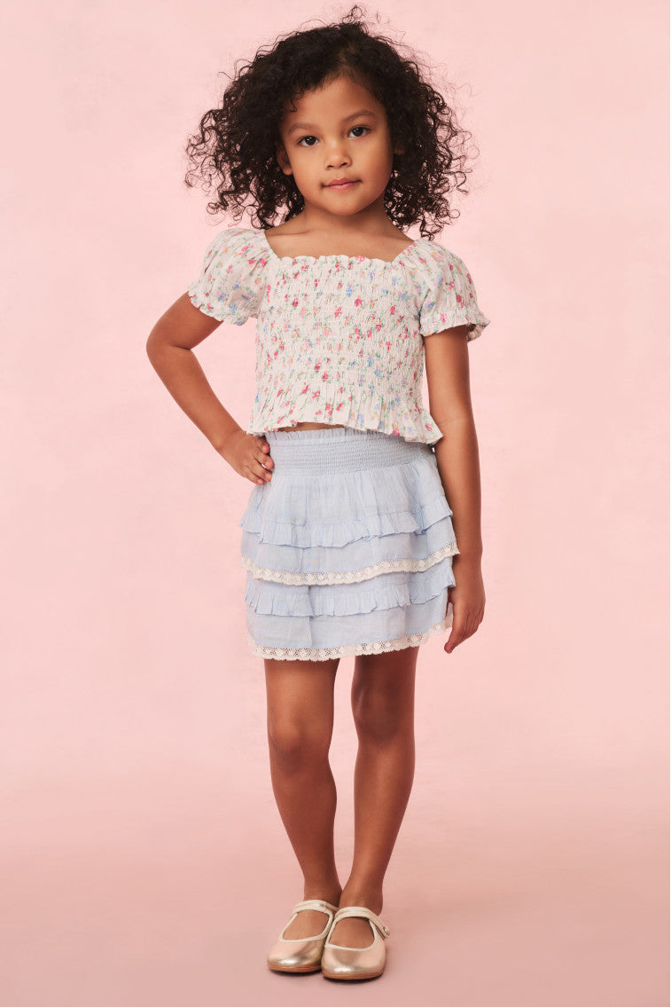 Billie Blue Cotton Mini Skirt for Girls | Cute & Comfortable Summer Skirt | Perfect for School, Beach & Casual Outfits
