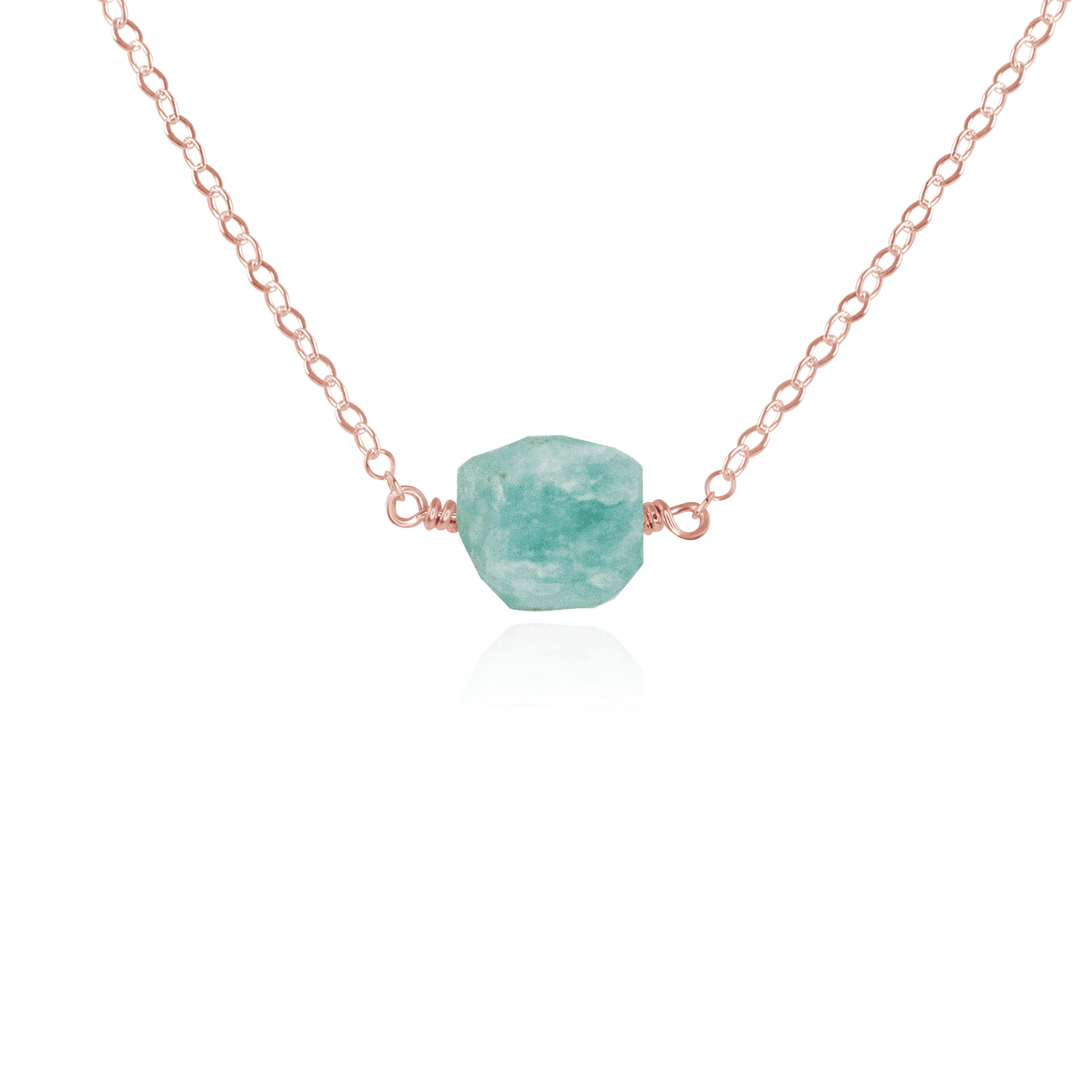 Natural Amazonite Crystal Nugget Necklace - Raw Stone Pendant for Women - Boho Jewelry for Healing, Meditation & Spiritual Energy - Perfect for Everyday Wear & Gift Giving