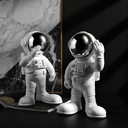 Small Astronaut Spaceman Figurine - Handcrafted Home Decor Statue for Living Room, Shelf & Office Desk | Unique Space-Themed Sculpture for Sci-Fi Fans & Collectors