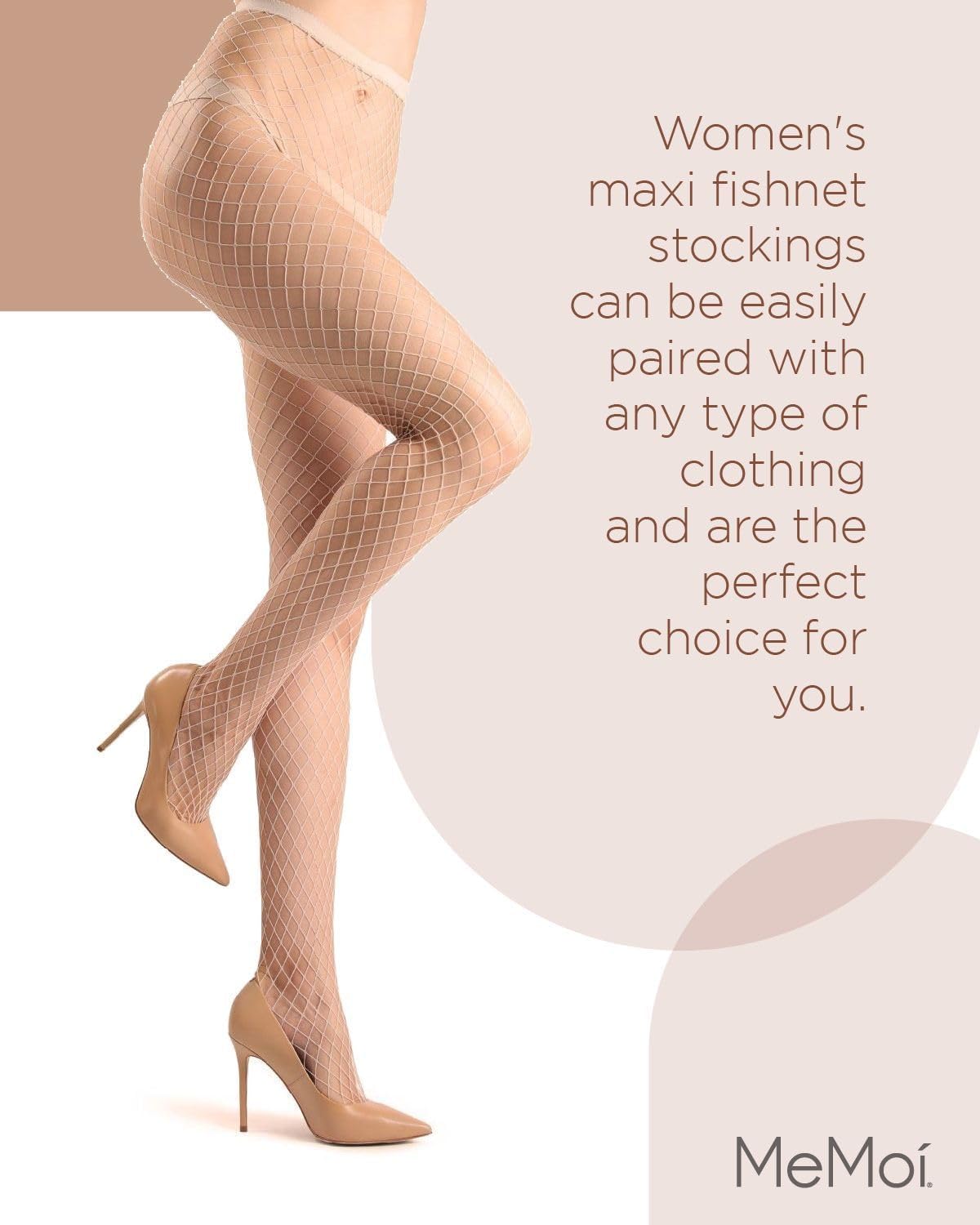 MeMoi Women's Black Fishnet Stockings - Comfortable & Breathable Nylon Maxi Tights for Everyday Wear & Special Occasions (Sizes S-XL)