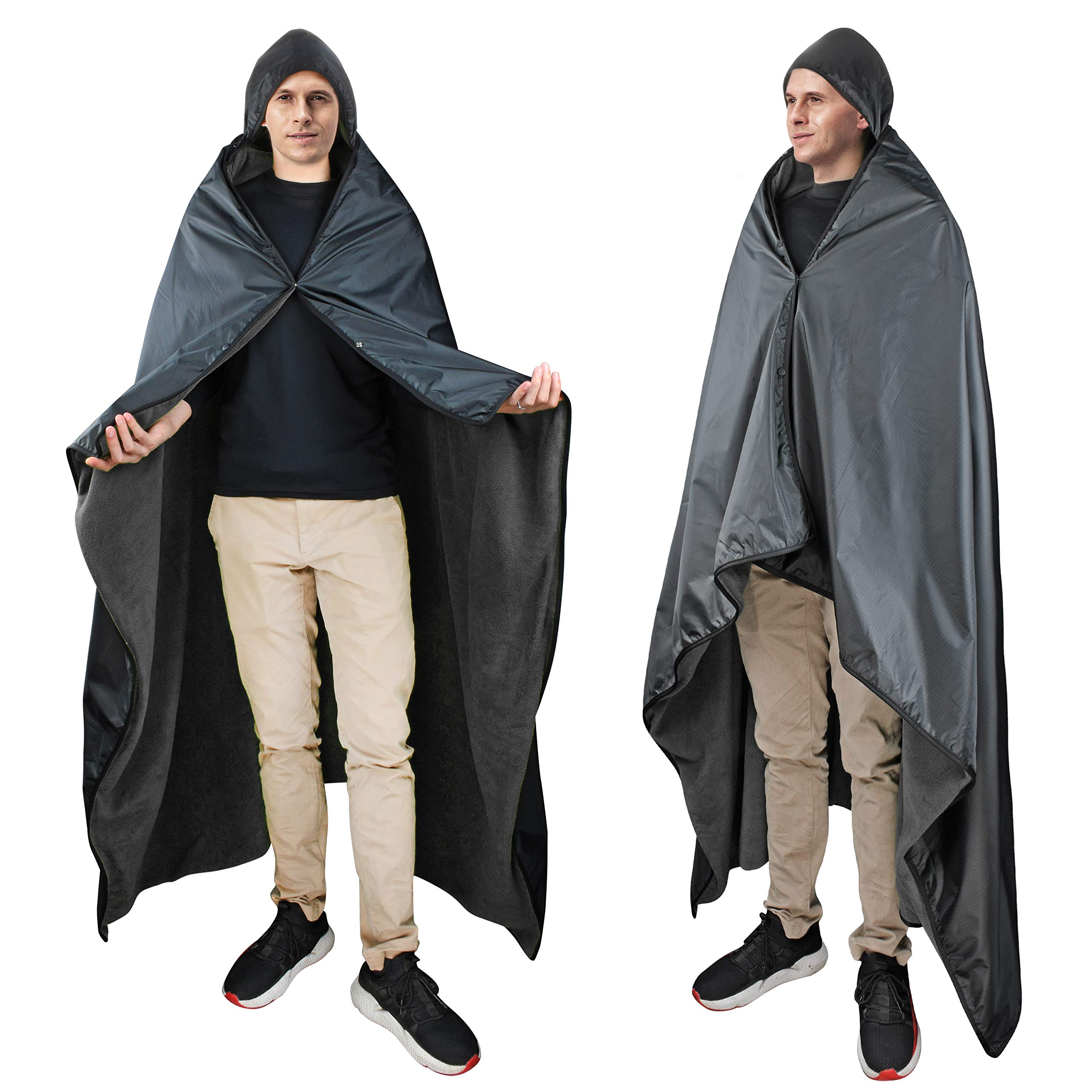 Catalonia Waterproof Stadium Blanket - Windproof Wearable Poncho for Football, Sports Events & Outdoor Activities | Portable Durable Blanket for Camping, Tailgating, Picnics & Beach Trips