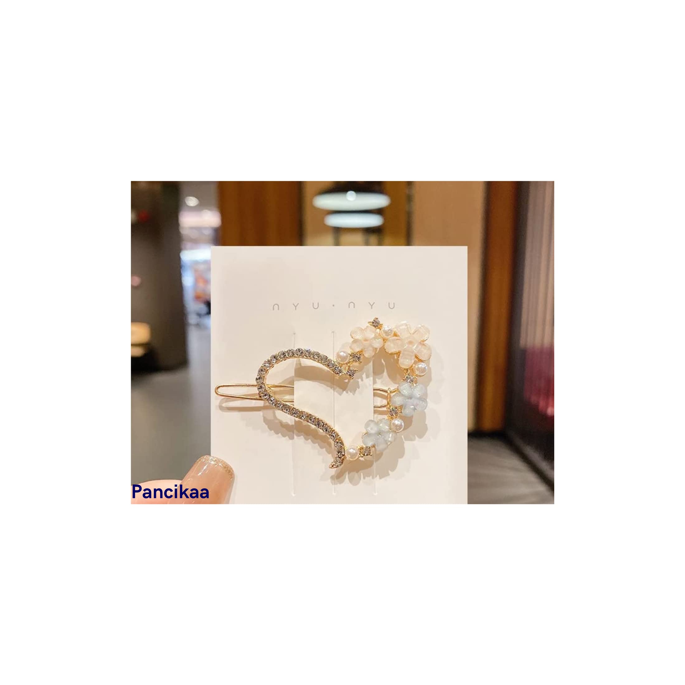 PANCIKAA Geometric Hollow Metal Hair Clips for Women - Korean Style Pearl Barrettes, Hairpins & Clamps (4-Piece Set, Multicolor) - Perfect for Weddings, Parties & Everyday Hairstyling