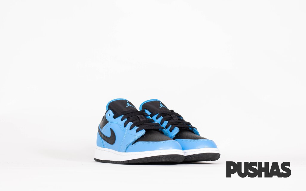 Air Jordan 1 Low 'University Blue Black' GS Sneakers - Men's/Women's Basketball Shoes for Casual Wear & Street Style Fashion