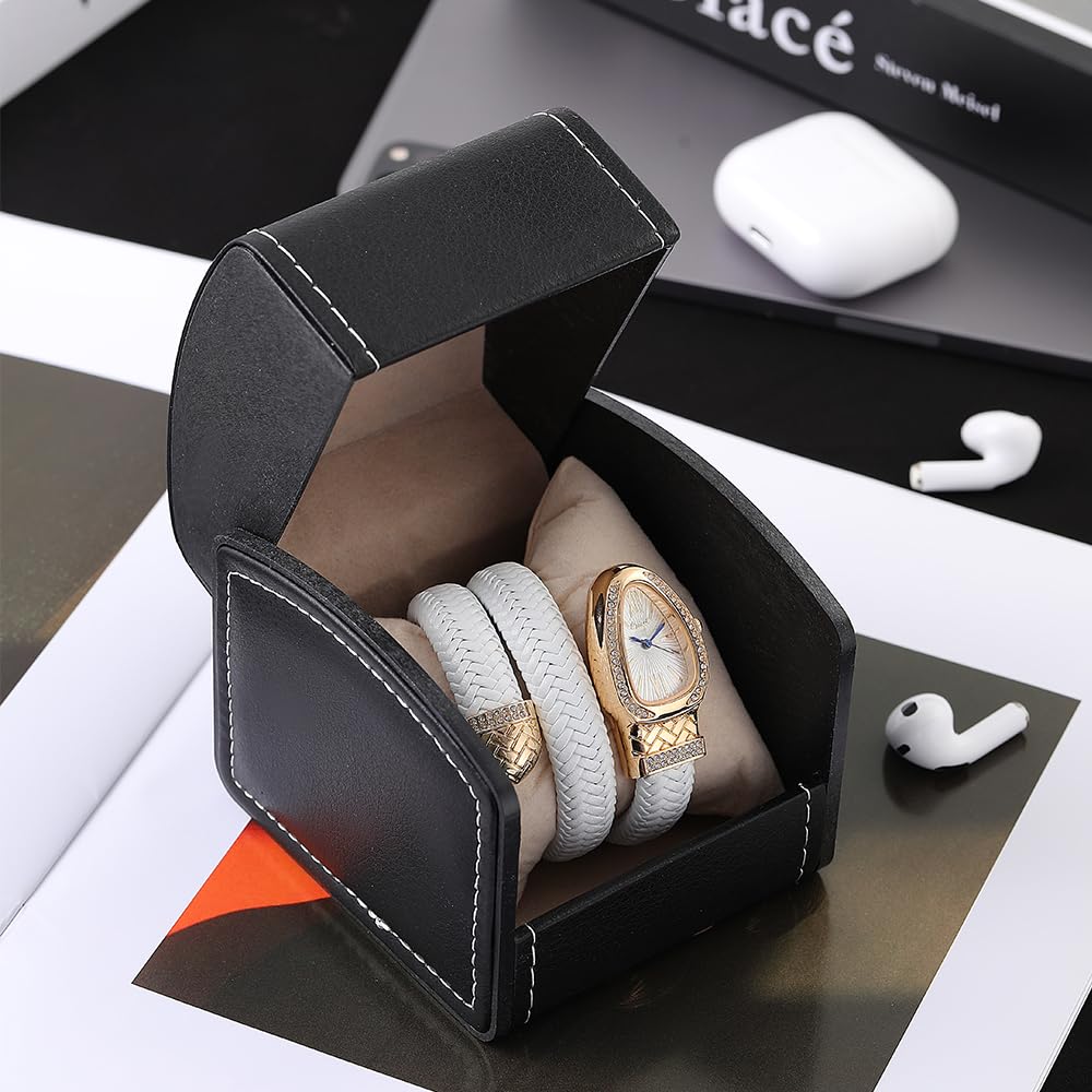 Luxury Snake Cuff Bracelet Watch for Women - Elegant Snake Shaped Wristwatch with Stainless Steel Band | Perfect for Evening Parties, Date Nights & Fashion Accessories