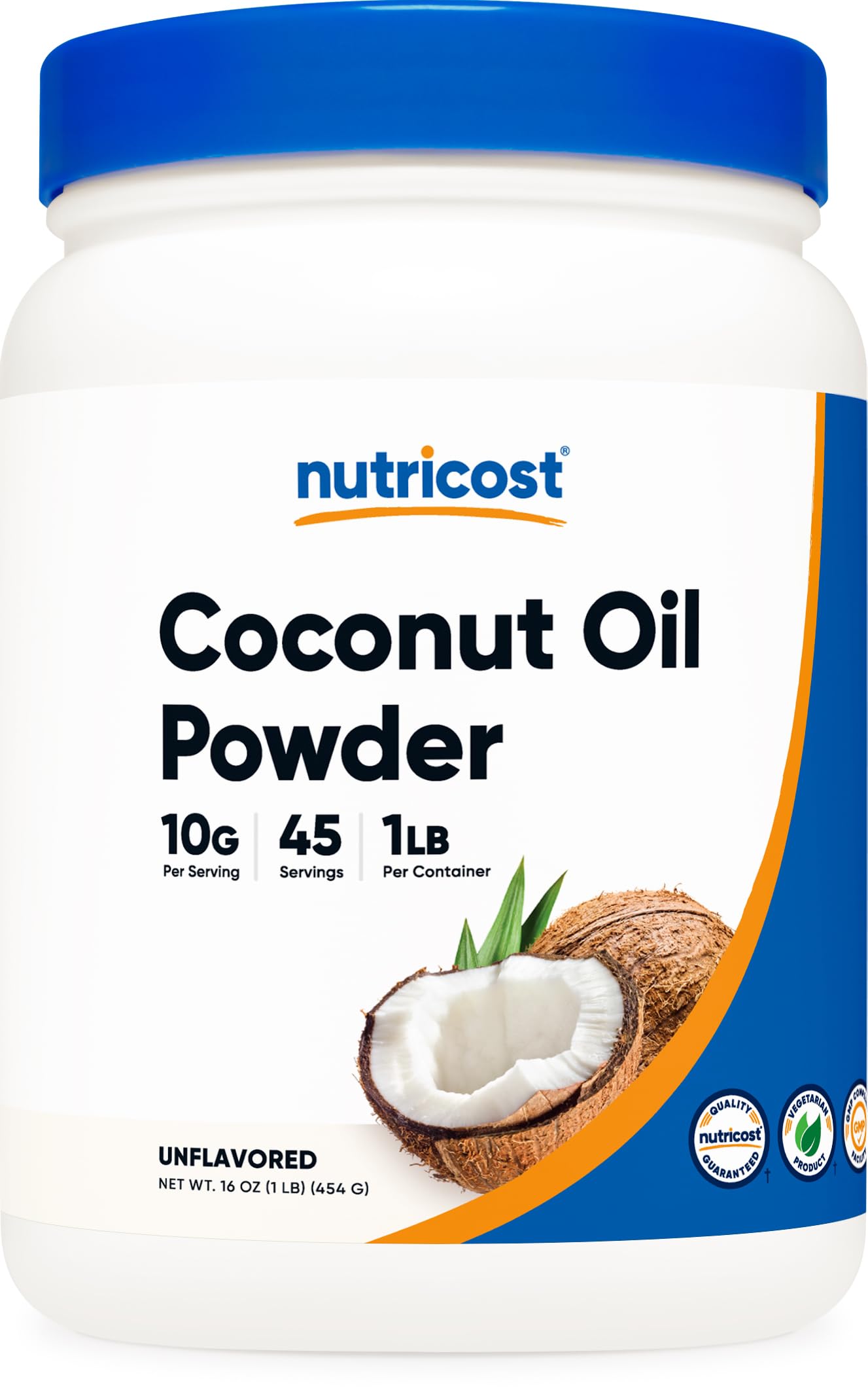 Nutricost Organic Coconut Oil Powder 1 LB (45 Servings) - Non-GMO, Gluten-Free, Keto & Paleo Friendly - Premium Quality for Baking, Coffee, Smoothies & Cooking
