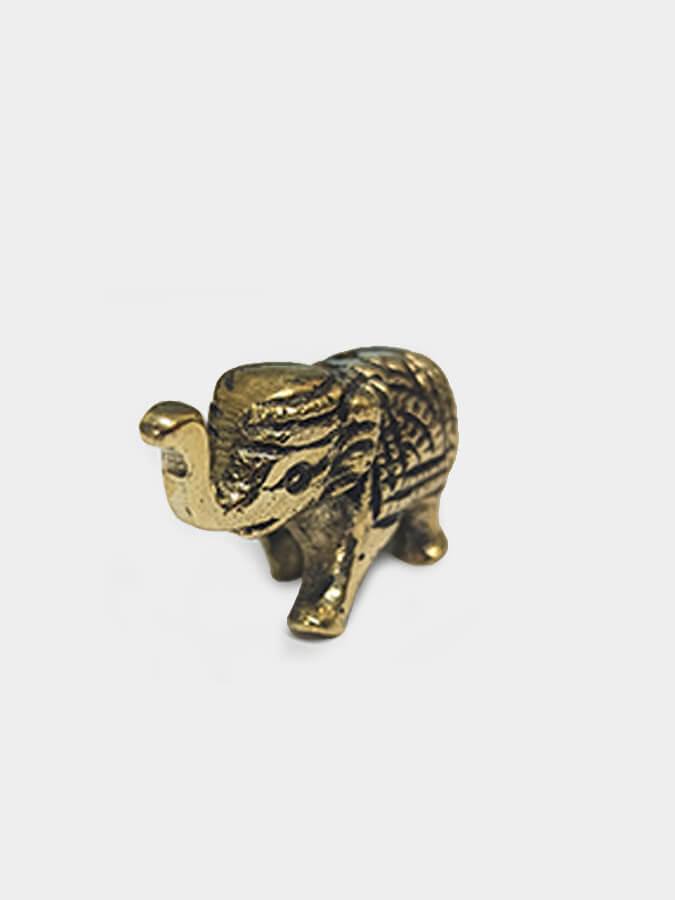 Namaste Antique Brass Elephant Incense Stick Holder - Small Handcrafted Statue for Meditation, Yoga & Home Decor | Perfect for Spiritual Practice, Gift Giving & Indian Style Interior Design