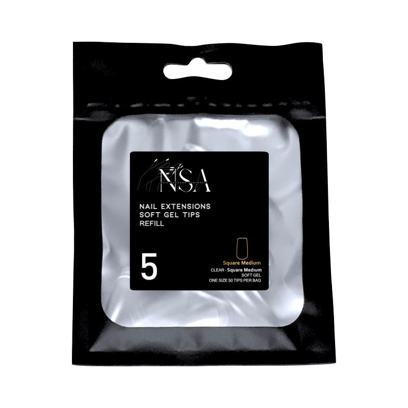 Soft Gel Nail Tips Refill Kit - 50pcs Square False Nails for DIY Manicure at Home, Salon & Special Occasions