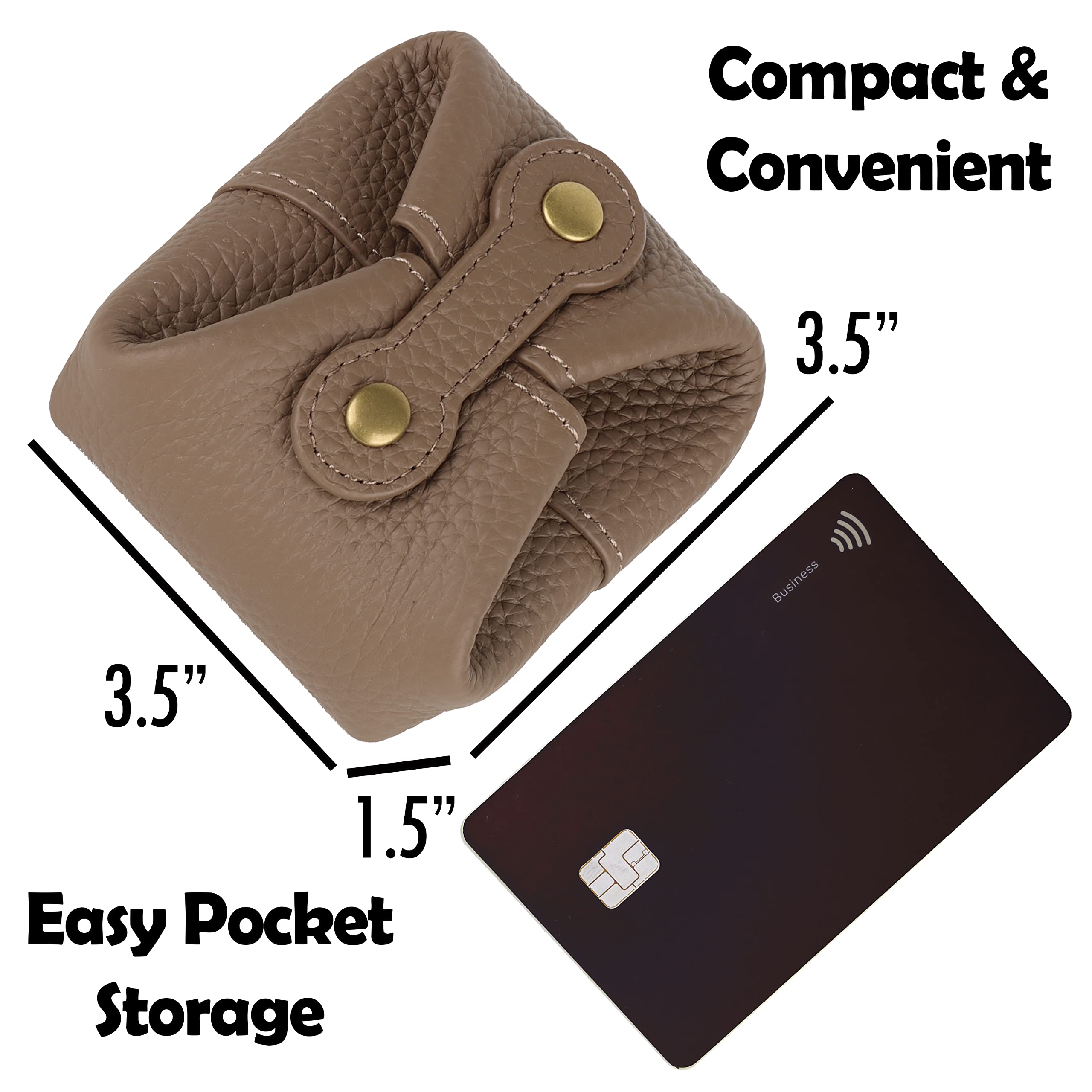 Durable Coin Earphone Carrying Case & Wallet Organizer for Men Women - Portable Keychain Holder for Keys, Earbuds, Credit Cards - Perfect for Travel, Gym & Everyday Use (Khaki)