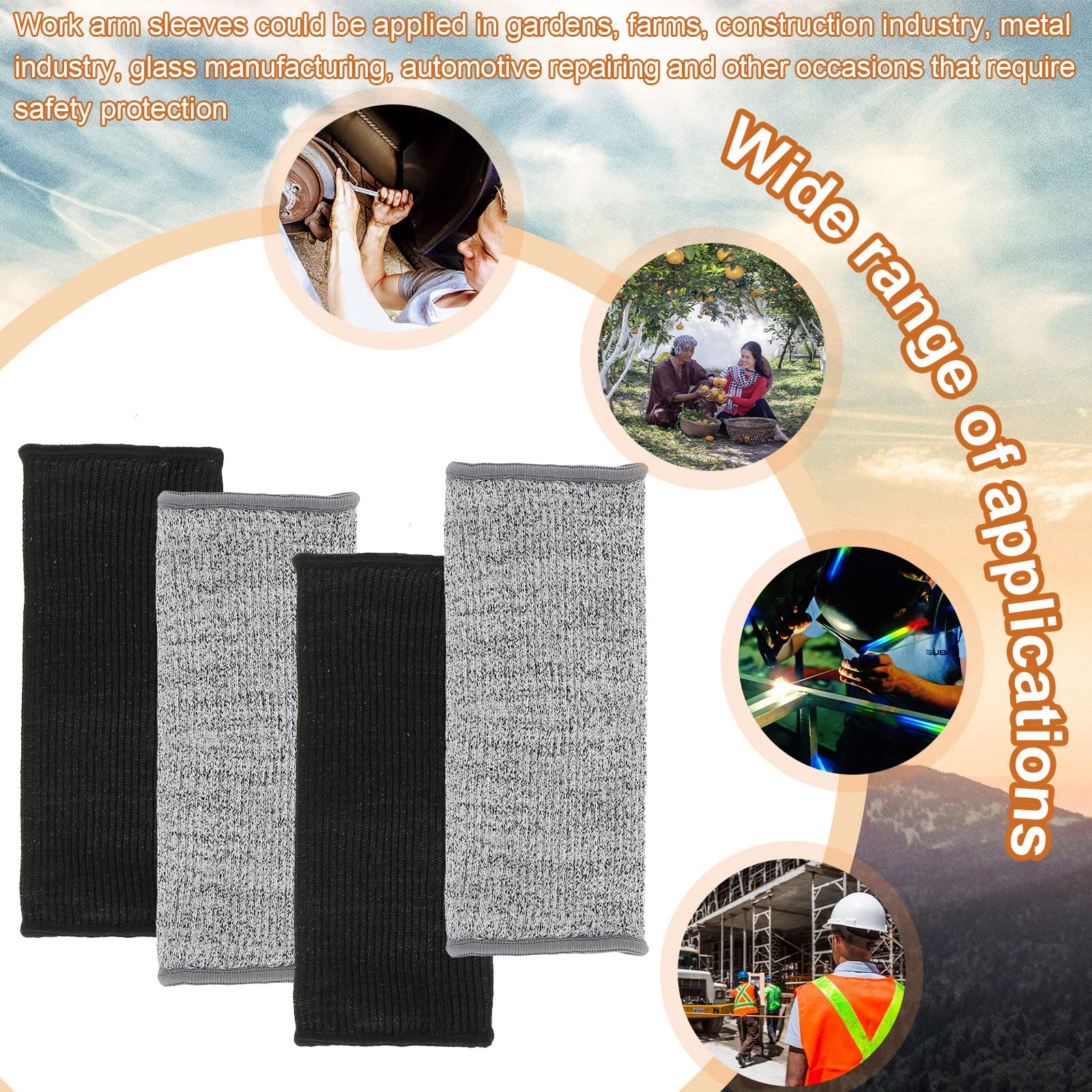 SATINIOR 5 Pairs Cut & Burn Resistant Arm Sleeves - Forearm Protectors for Thin Skin & Bruising Protection - Ideal for Cooking, Welding, Tattoo Artists & Outdoor Activities