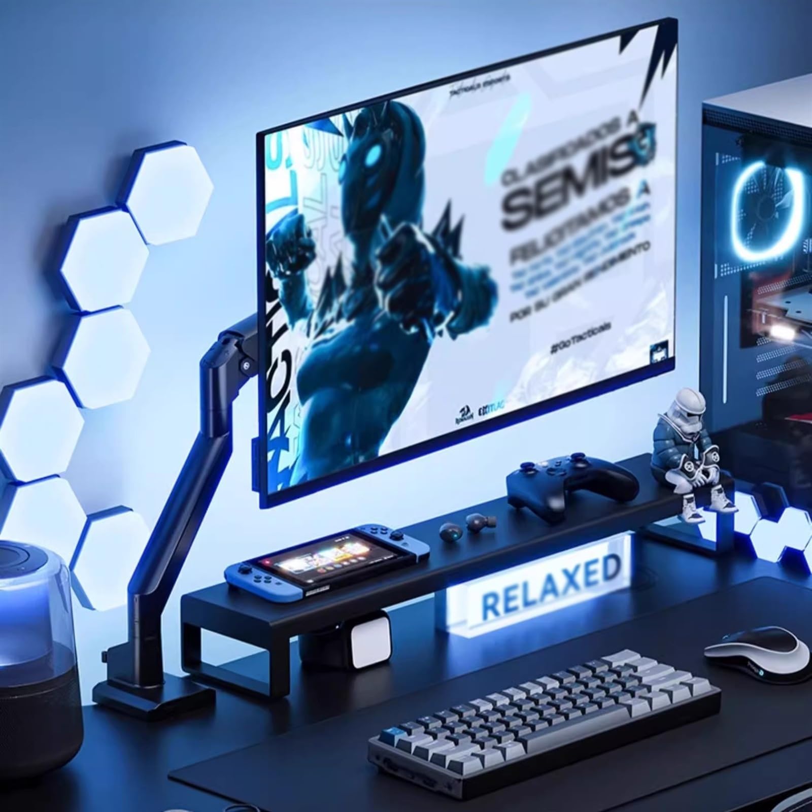 Adjustable Gas Spring Monitor Stand - Single Monitor Mount Arm for 17-32 Inch Screens (Up to 19.8lbs) with VESA 75x75/100x100mm Compatibility - Perfect for Home Office, Gaming Setup & Workspace Ergonomics