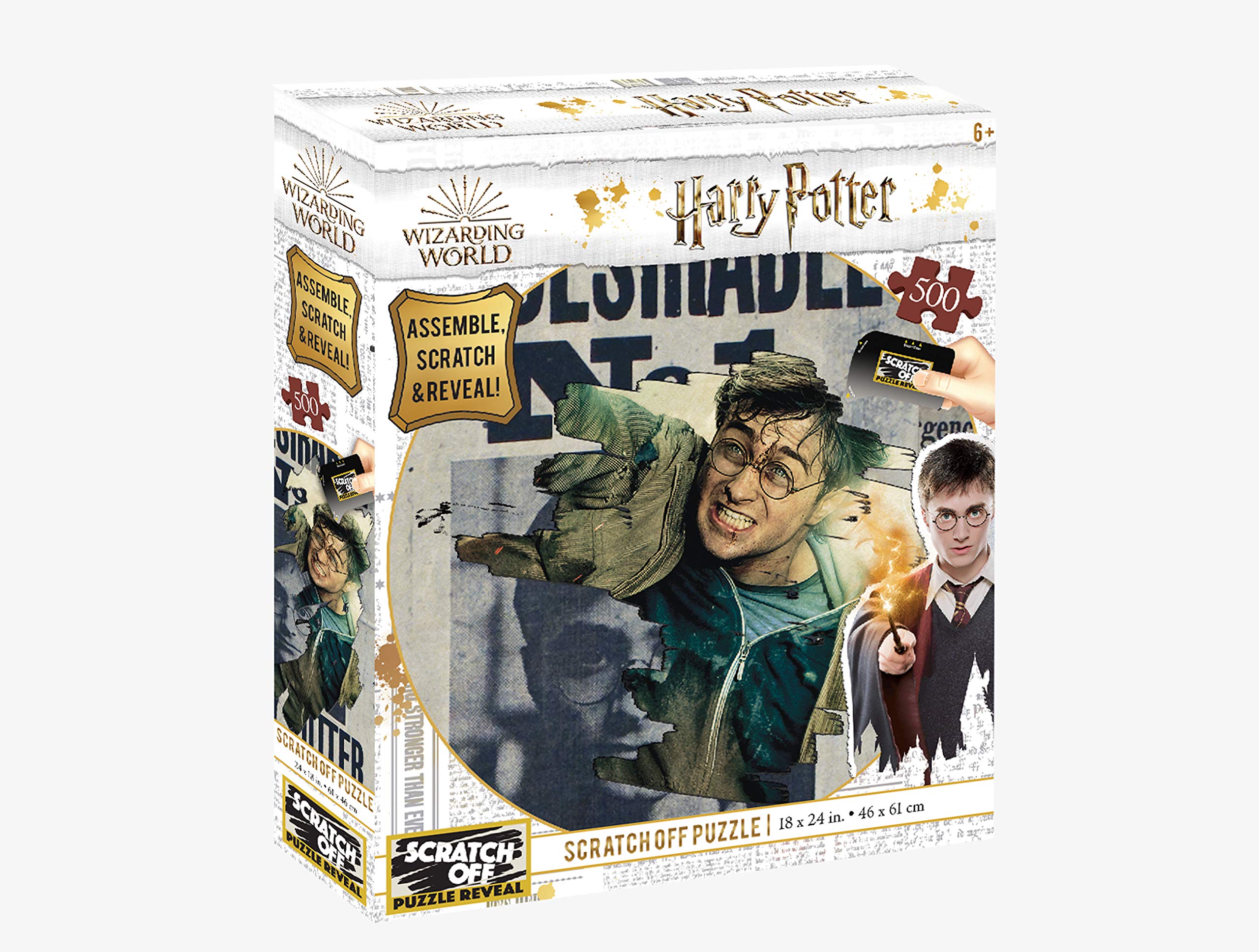 4D Cityscape Puzzle - Harry Potter Wanted Scratch-Off 500 Piece Jigsaw Puzzle for Adults & Teens - Fun Home Decor & Gift Idea for Potter Fans