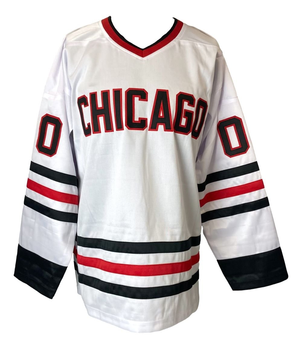 Authentic Chevy Chase Signed Christmas Vacation White Chicago Griswold Jersey with JSA COA - Perfect for Movie Memorabilia Collectors & Holiday Decor