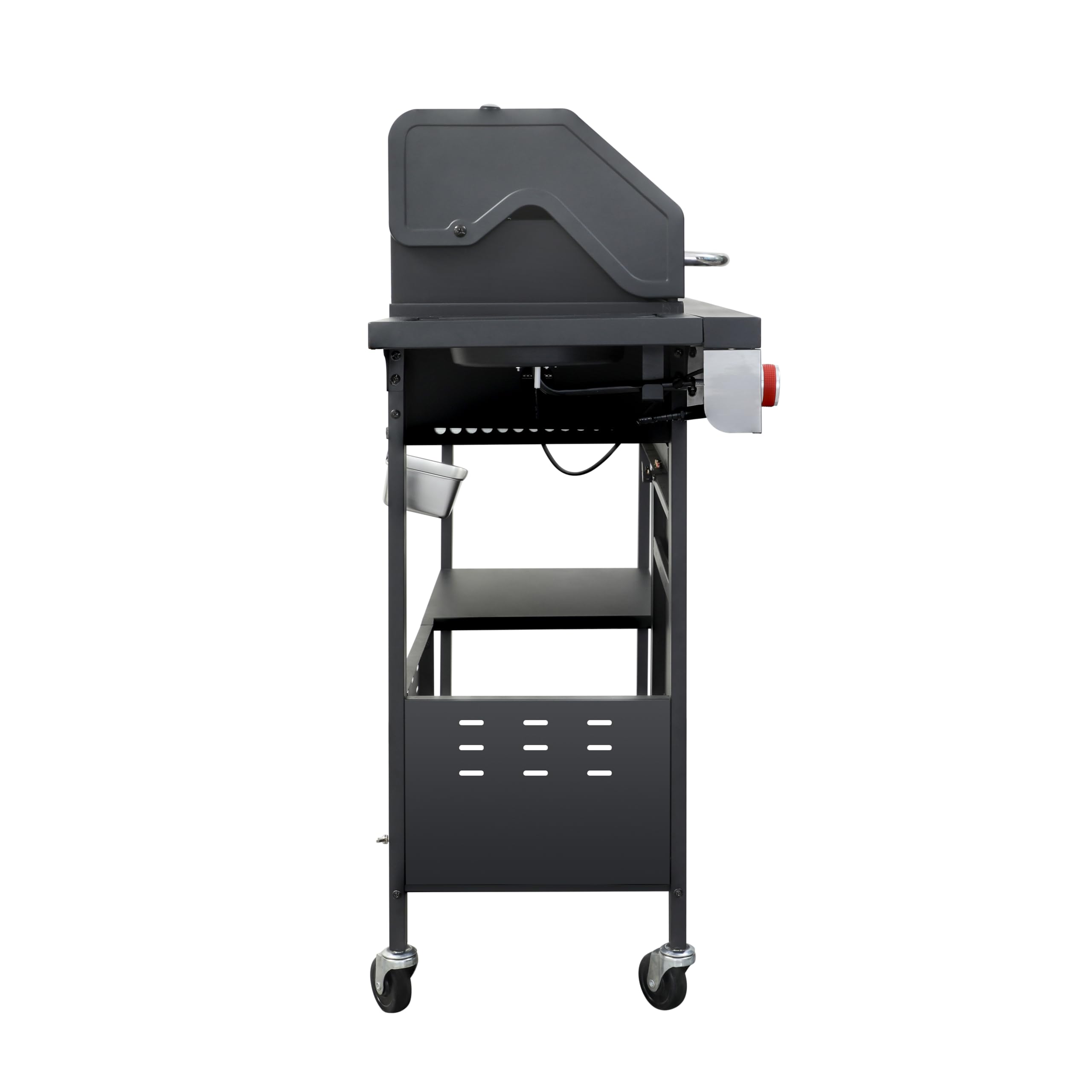 3 Burner Propane Gas BBQ Grill - 37,230 BTU Outdoor Grill with Side Burner & Enameled Cast Iron Grids | Stainless Steel Charcoal Grill with Wheels | Perfect for Backyard, Patio, Camping & Tailgating Parties