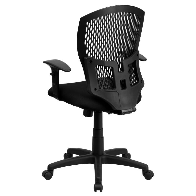 FLASH Mid Back Designer Swivel Office Chair with Fabric Seat - Ergonomic Task Chair for Home & Office Workspaces (Model WL 3958SYG) - Perfect for Computer Desks, Study Rooms & Conference Areas