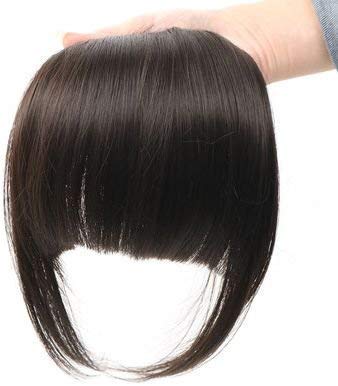 Verbier Clip-On Hair Fringe Extension - Natural Looking Front Bangs for Women & Girls (Black) | Perfect for Costumes, Cosplay & Everyday Styling