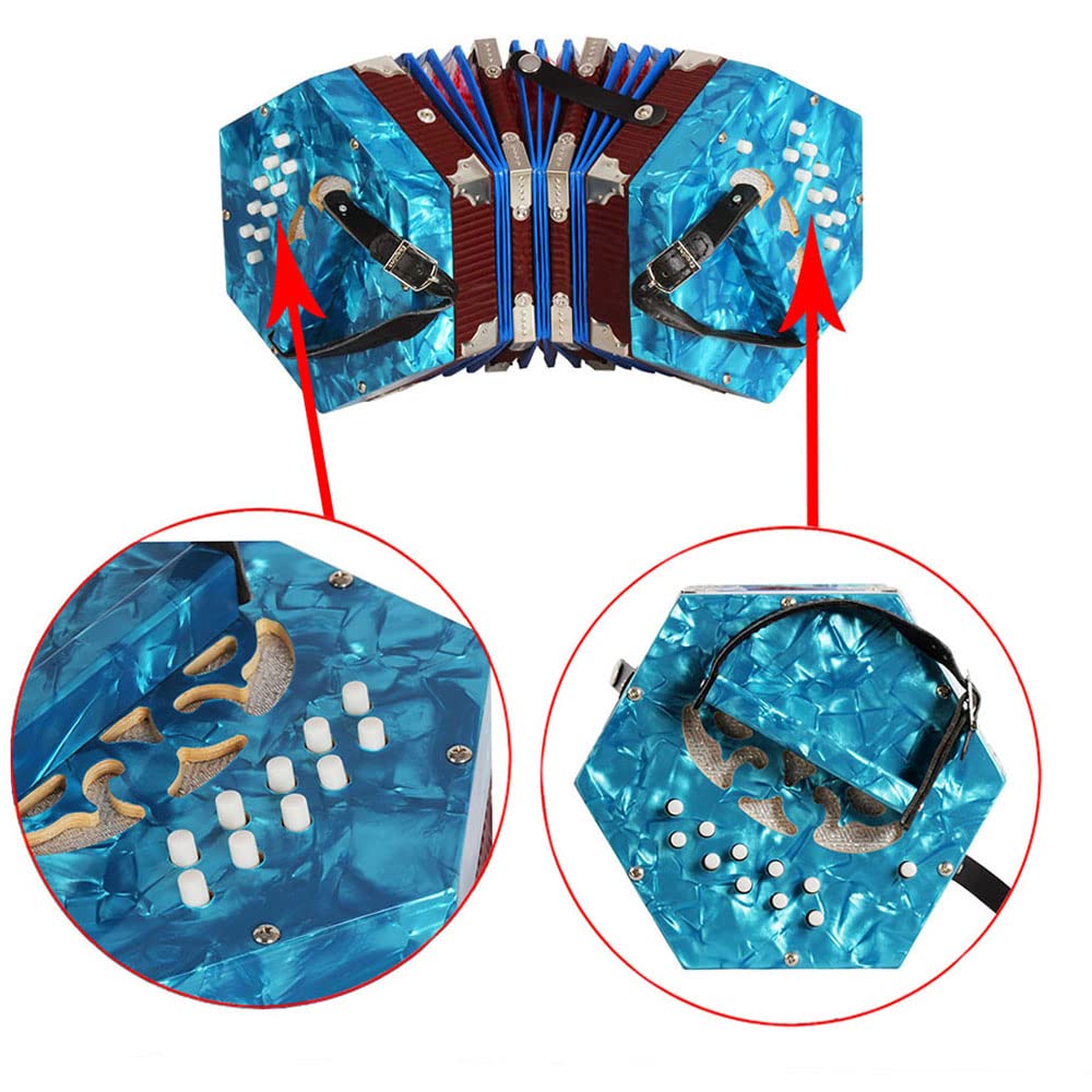 20-Button 40-Reed Anglo Style Concertina Accordion with Carrying Bag - Perfect for Folk Music, Irish Sessions & Traveling Musicians