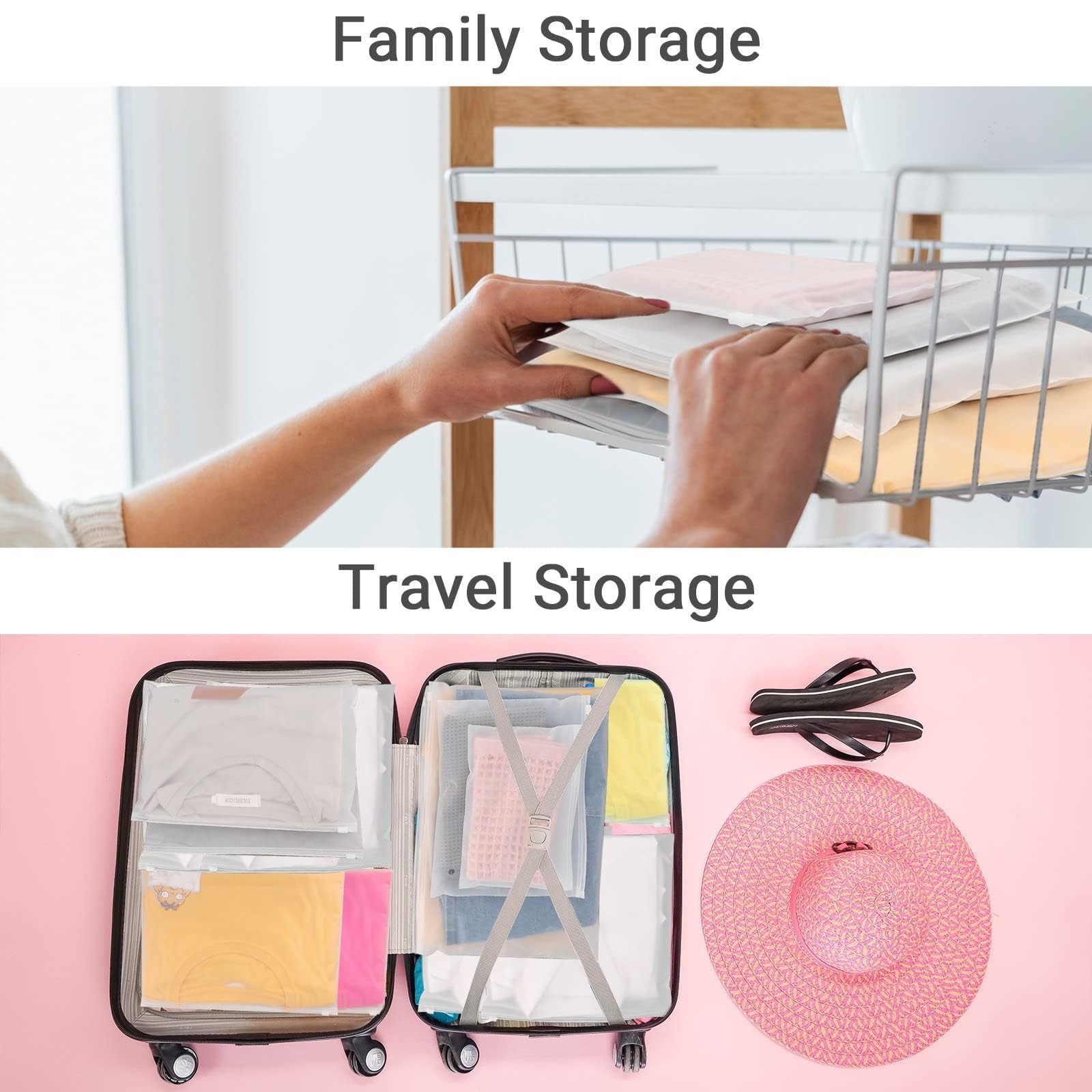 200Pcs 7.87x5.51 Inch Frosted Resealable Zipper Bags - 3 Mil Thick Poly Plastic Ziplock Bags with Slider Closure & Vent Holes for Shipping, Storage & Organization - Perfect for Socks, Underwear, Jewelry & Small Merchandise
