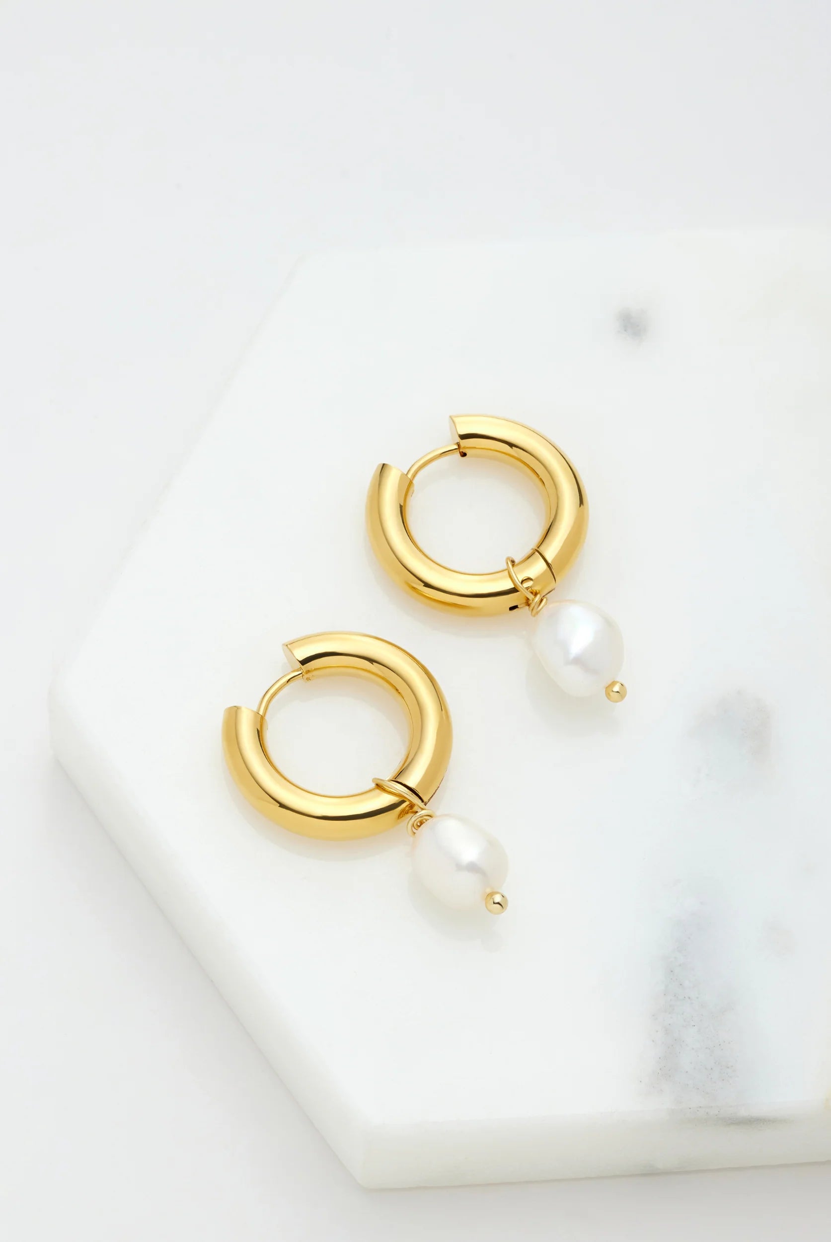 Zafino Charlie Hoop Earrings for Women - 14K Gold Plated Sterling Silver Huggie Hoops - Perfect for Everyday Wear, Parties & Gifts