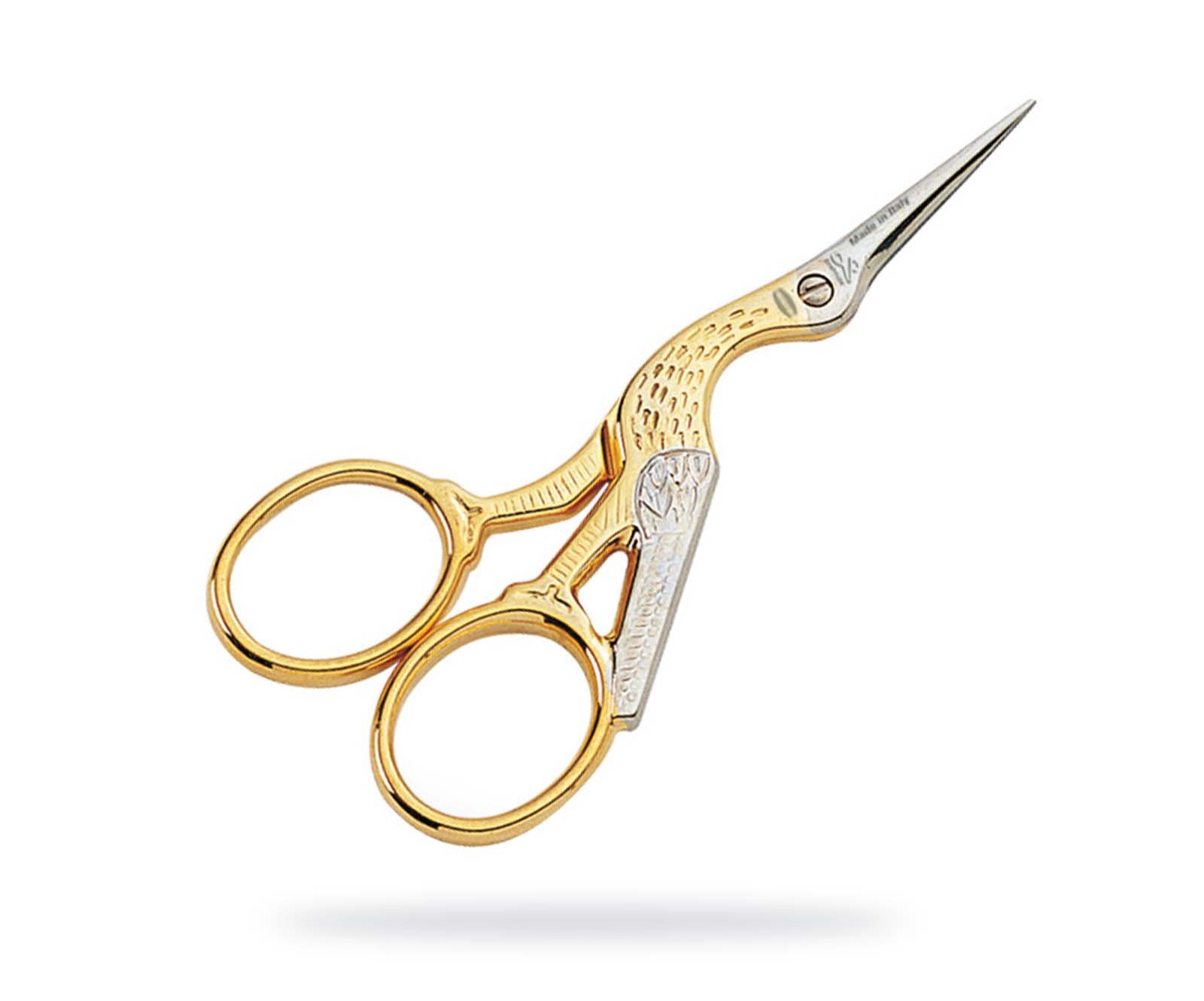 Premium Gold Embroidery Scissors - Professional Stork Design for Sewing, Quilting & Crafting - Ideal for Needlework, Fabric Cutting & DIY Projects